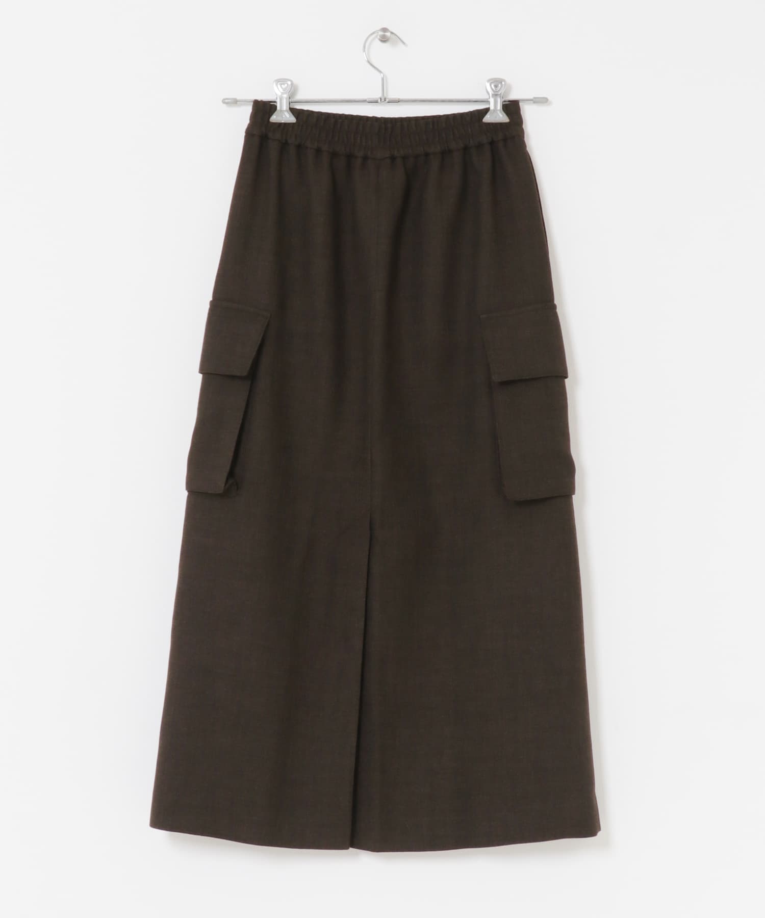 FORK&SPOON　ウールライクツイルスカート BROWN 1