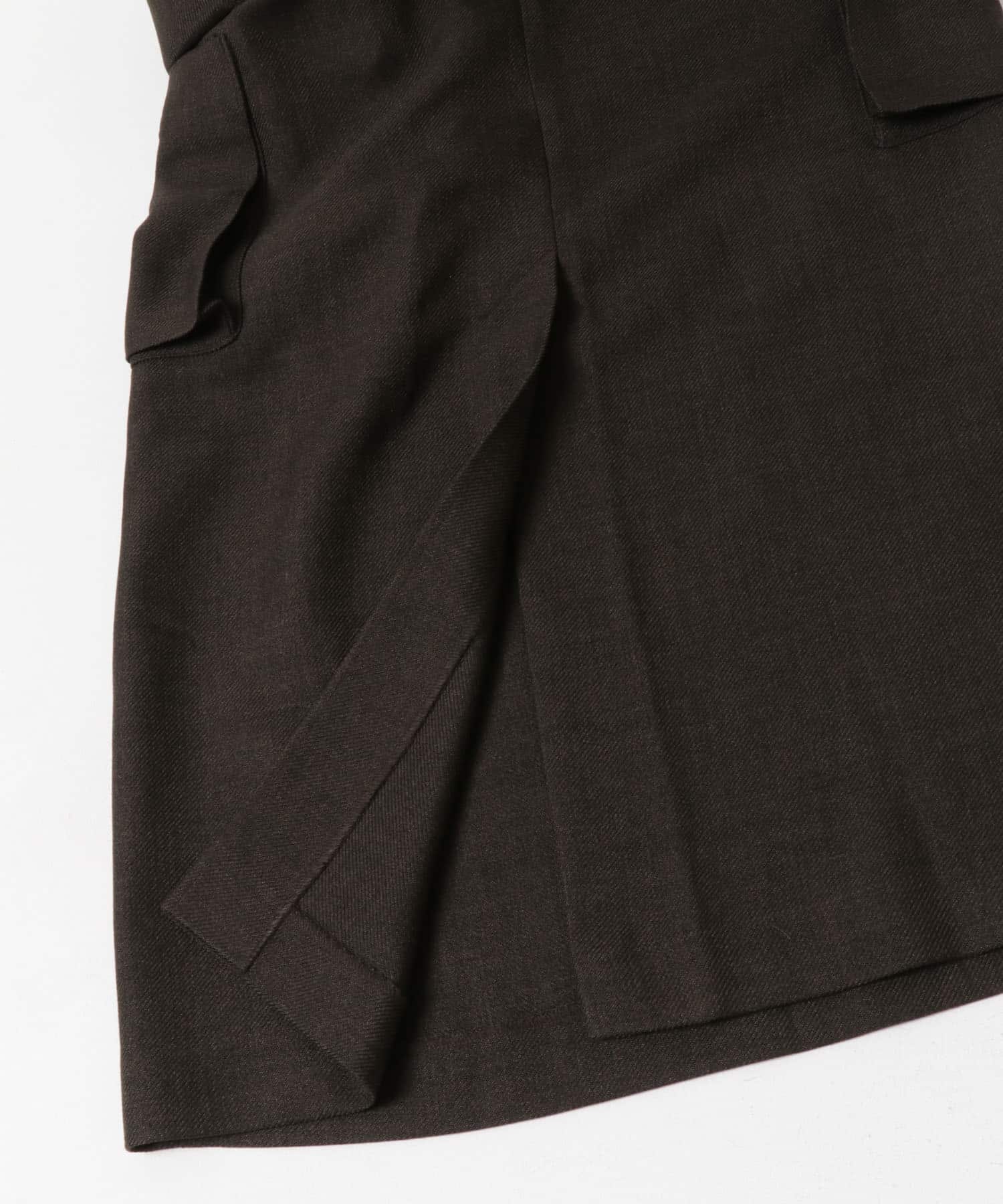 FORK&SPOON　ウールライクツイルスカート BROWN 1