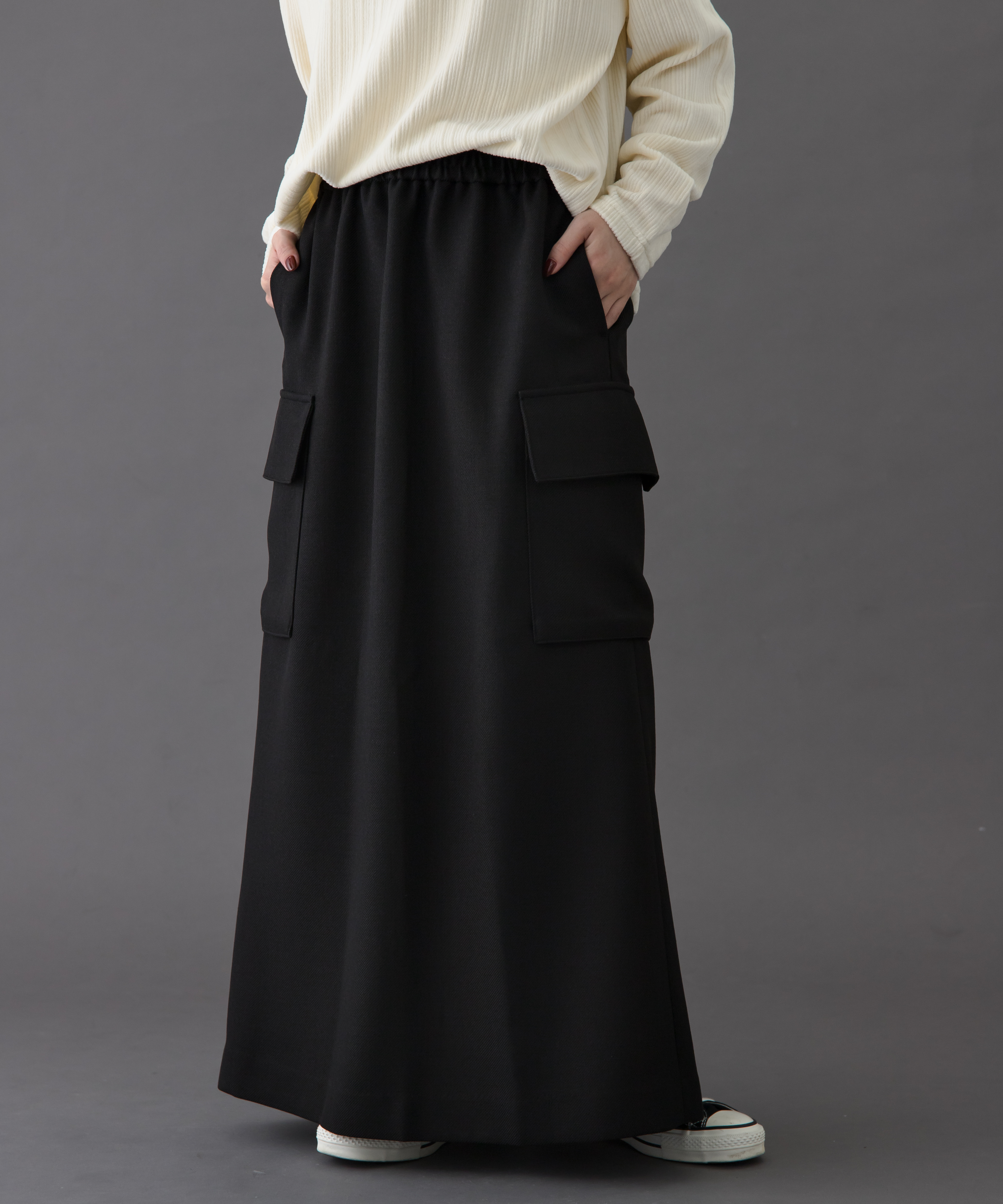 FORK&SPOON　ウールライクツイルスカート