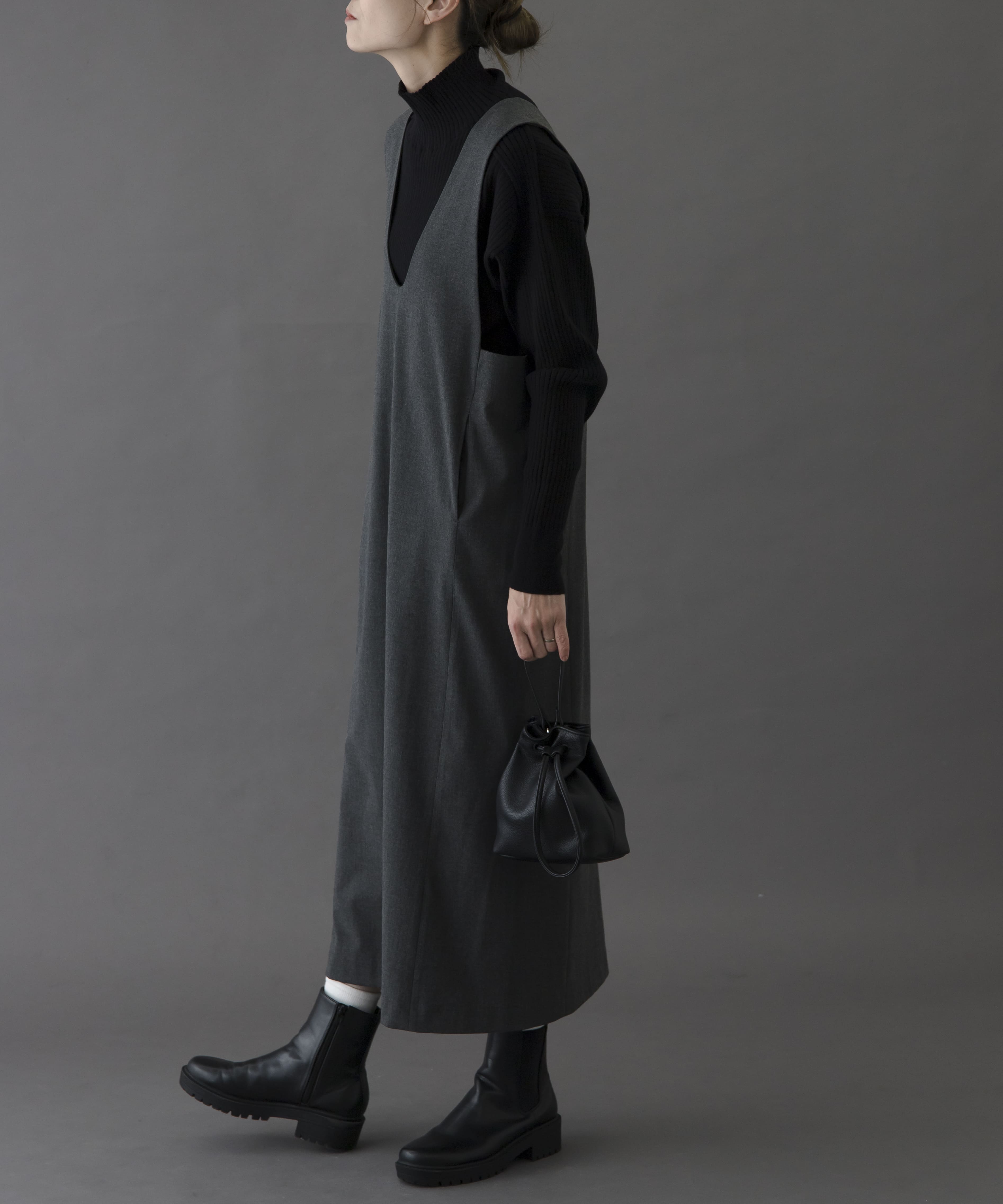 FORK&SPOON　ウールライクジャンパースカート TOPCCL 1