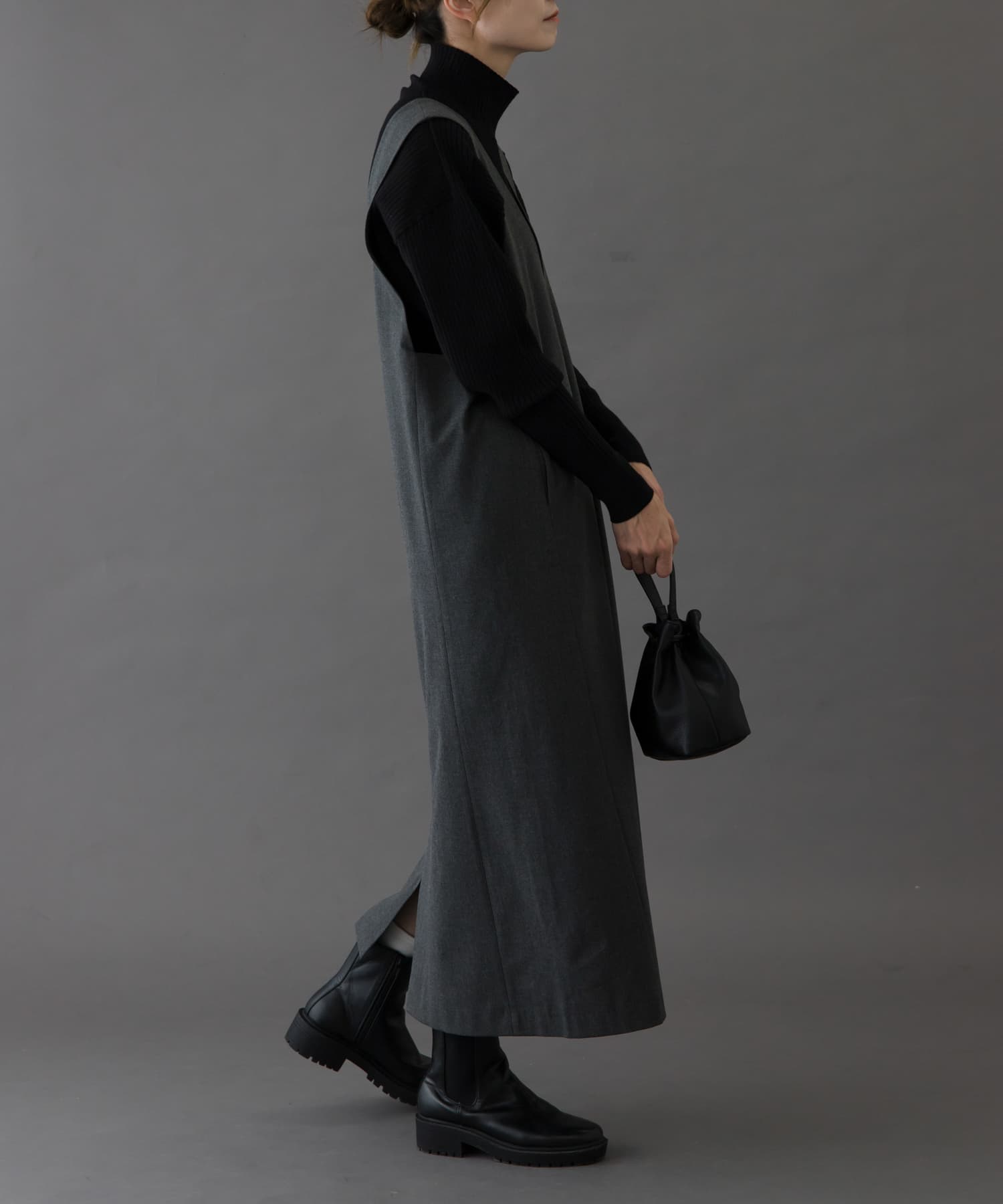 FORK&SPOON　ウールライクジャンパースカート TOPCCL 1