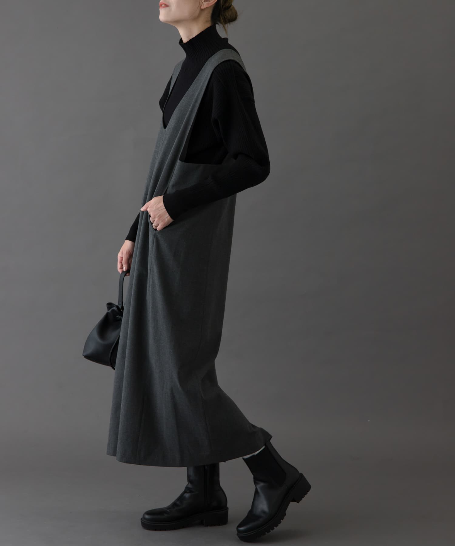 FORK&SPOON　ウールライクジャンパースカート TOPCCL 1