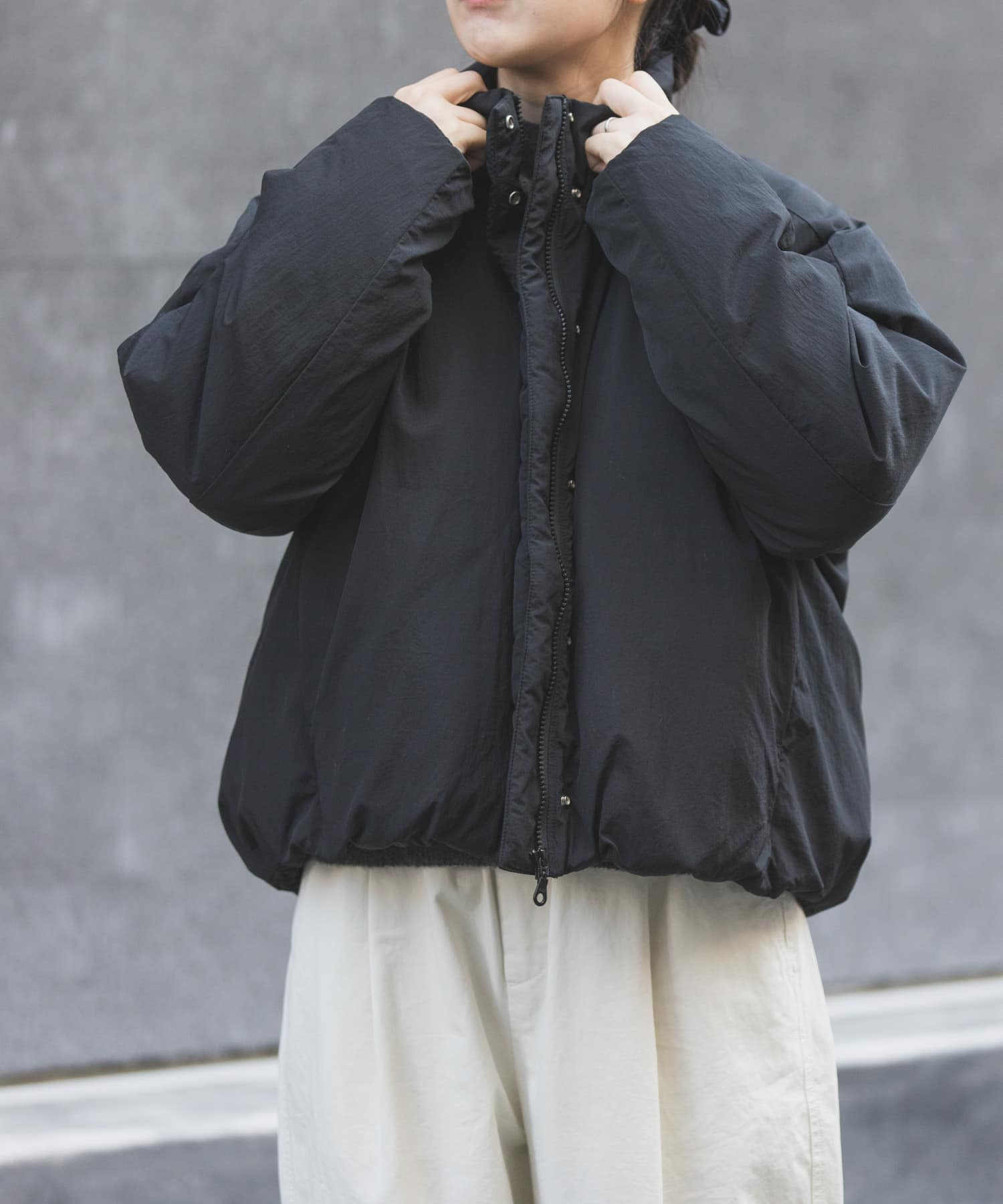 FORK&SPOON　スタンドカラーダウンブルゾン