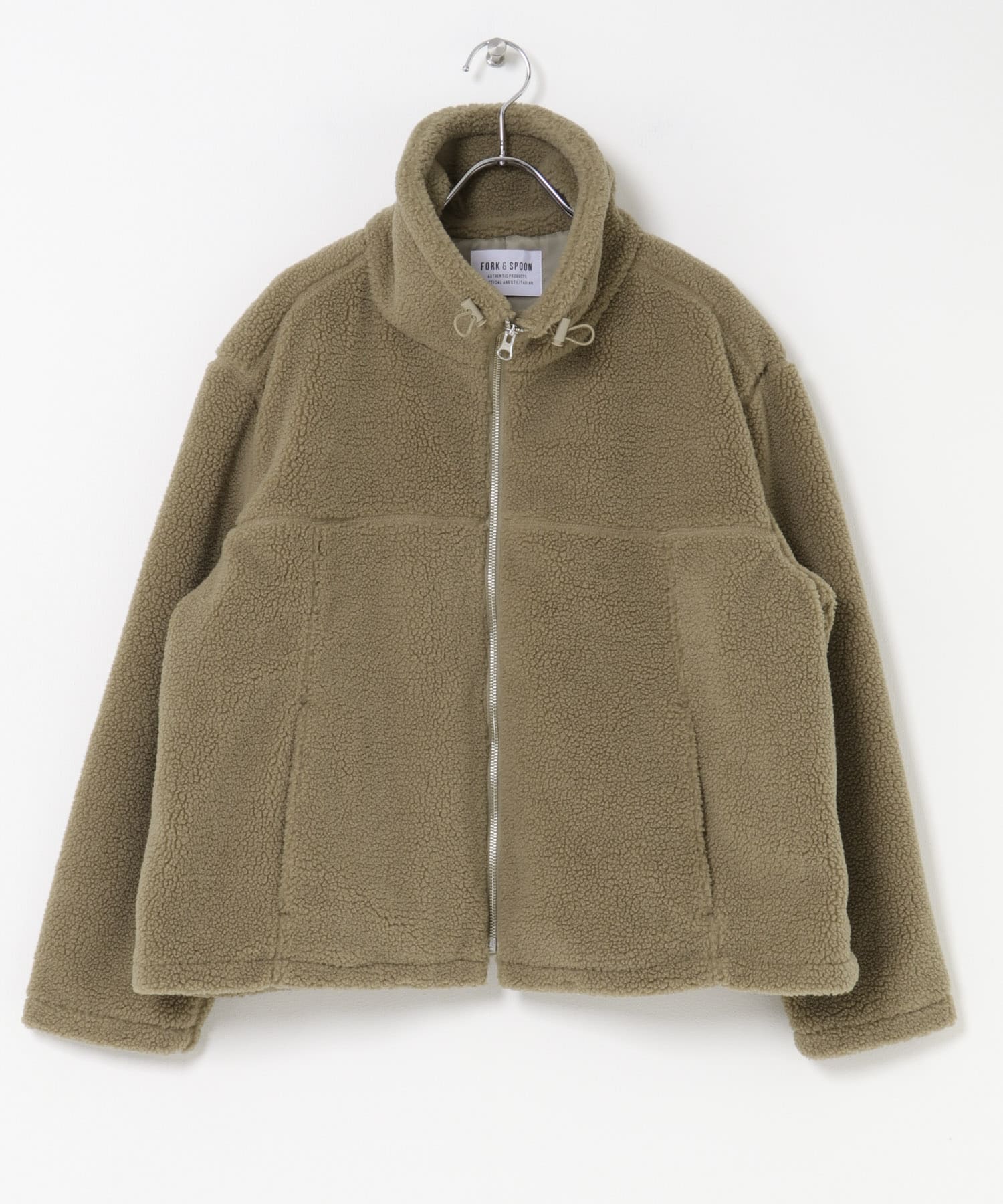 FORK&SPOON　スタンドカラーボアブルゾン BEIGE 1