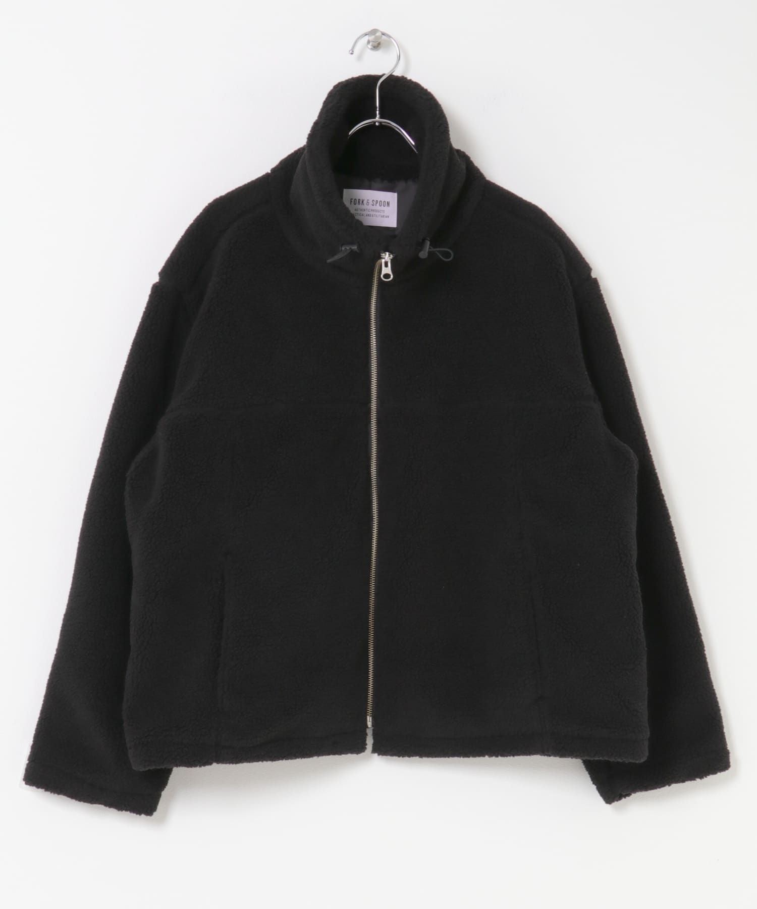 FORK&SPOON　スタンドカラーボアブルゾン BLACK 1