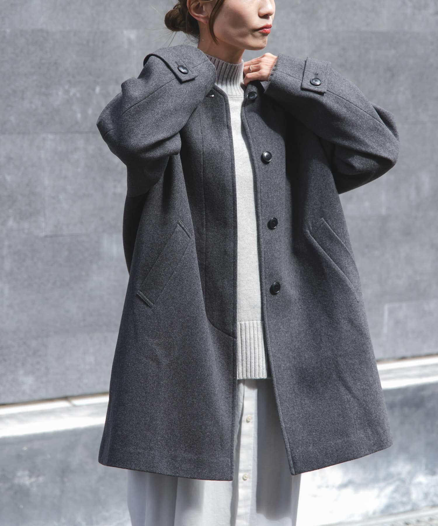 FORK&SPOON　ウールノーカラーコート FORK&SPOON ウールノーカラーコート(1 NAVY): アウター｜URBAN