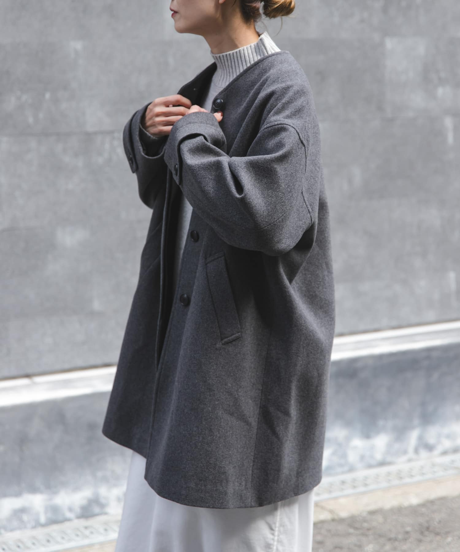 新品タグ付き⭐️URBAN RESEARCH FORK&SPOONスプリングコート FORK&SPOON ウールノーカラーコート(1 NAVY): アウター｜URBAN