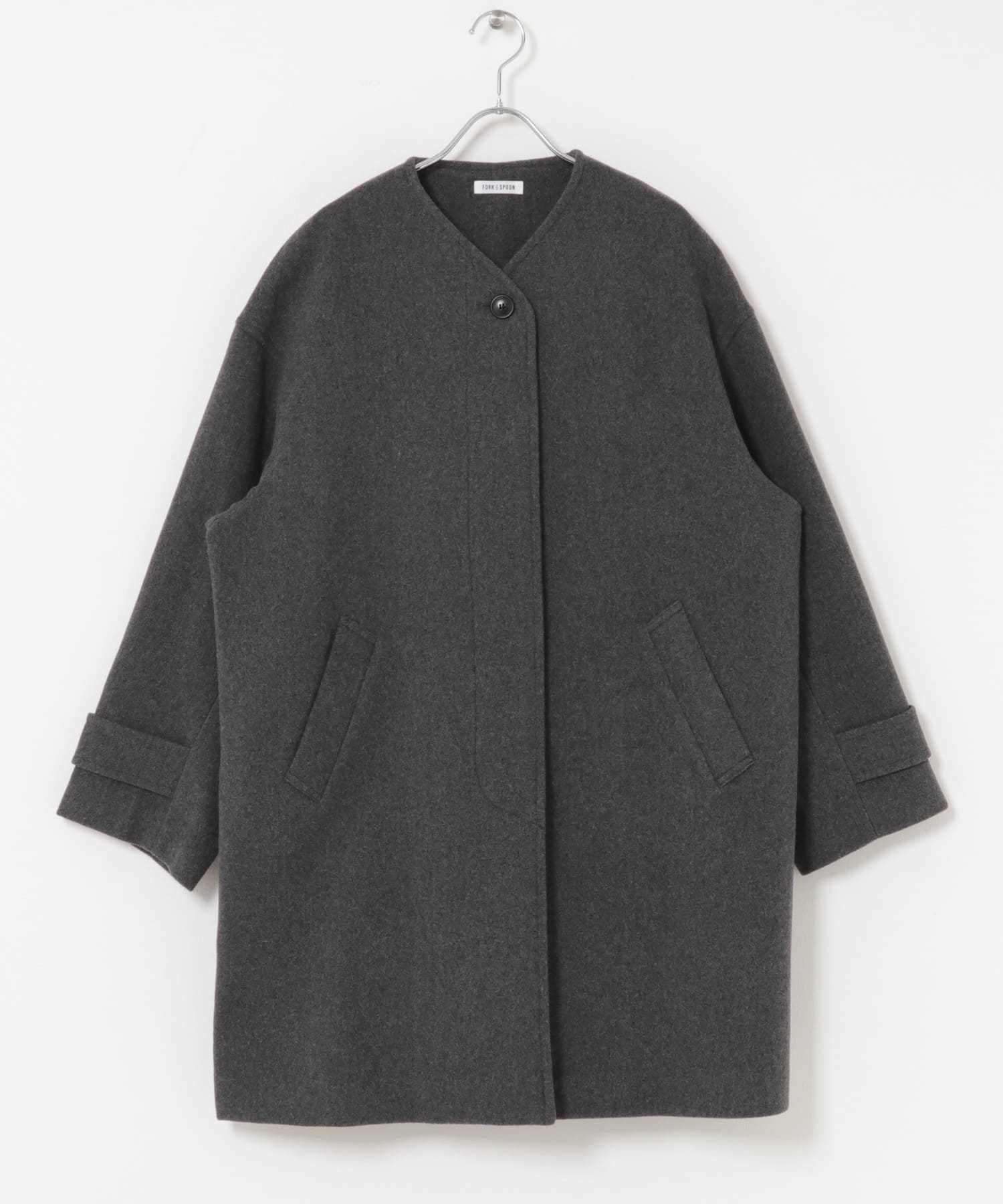 FORK&SPOON ウールノーカラーコート(1 NAVY): アウター｜URBAN