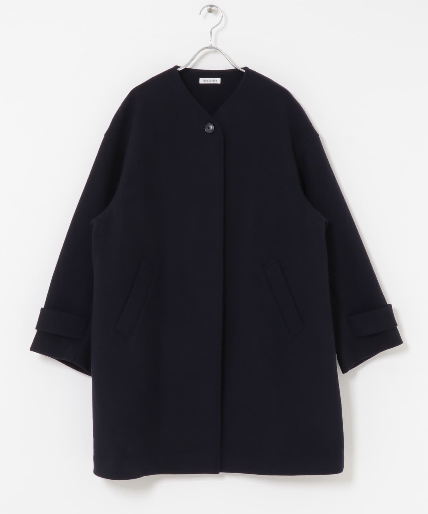 FORK&SPOON ウールノーカラーコート(1 NAVY): アウター｜URBAN