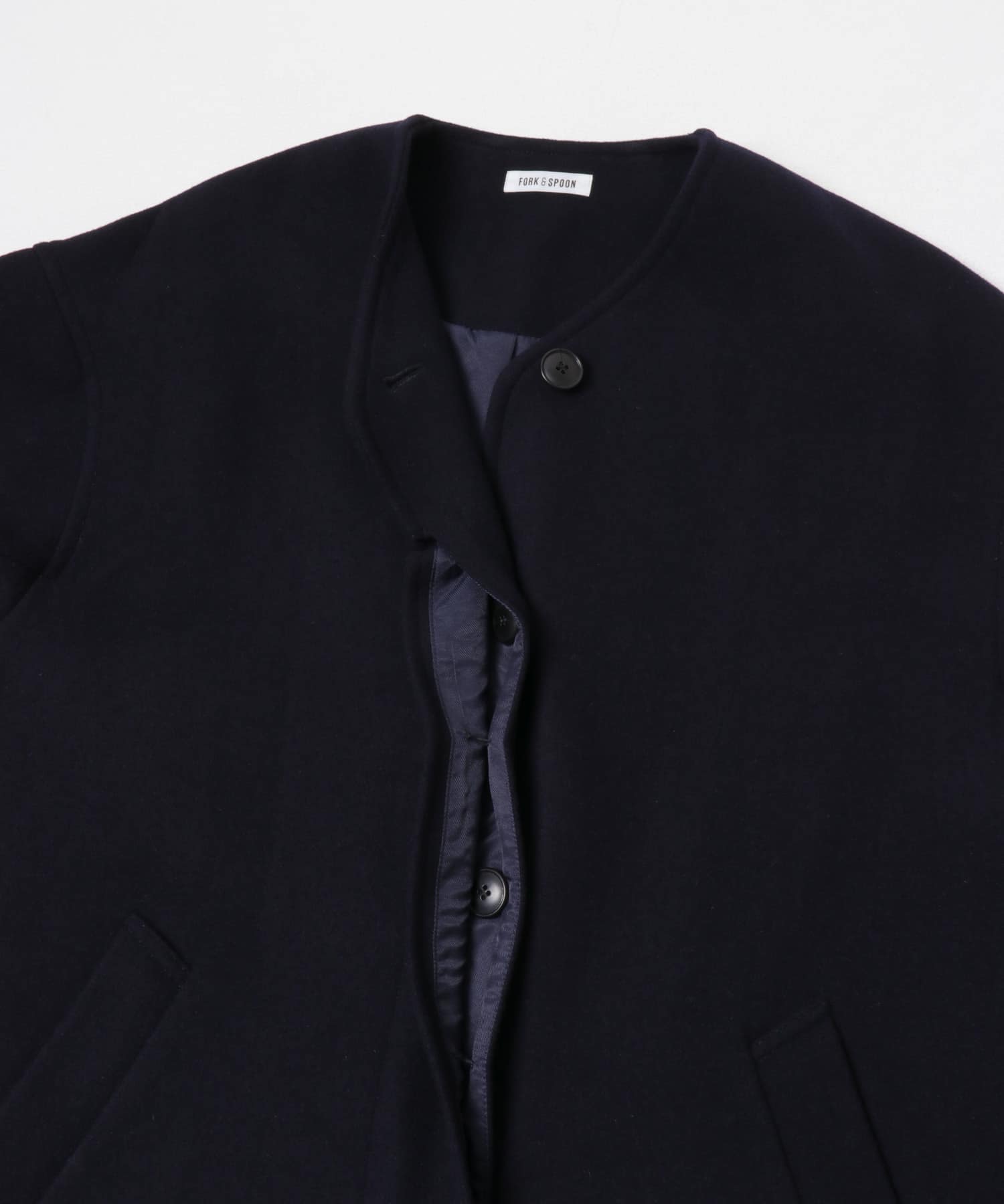 FORK&SPOON ウールノーカラーコート(1 NAVY): アウター｜URBAN