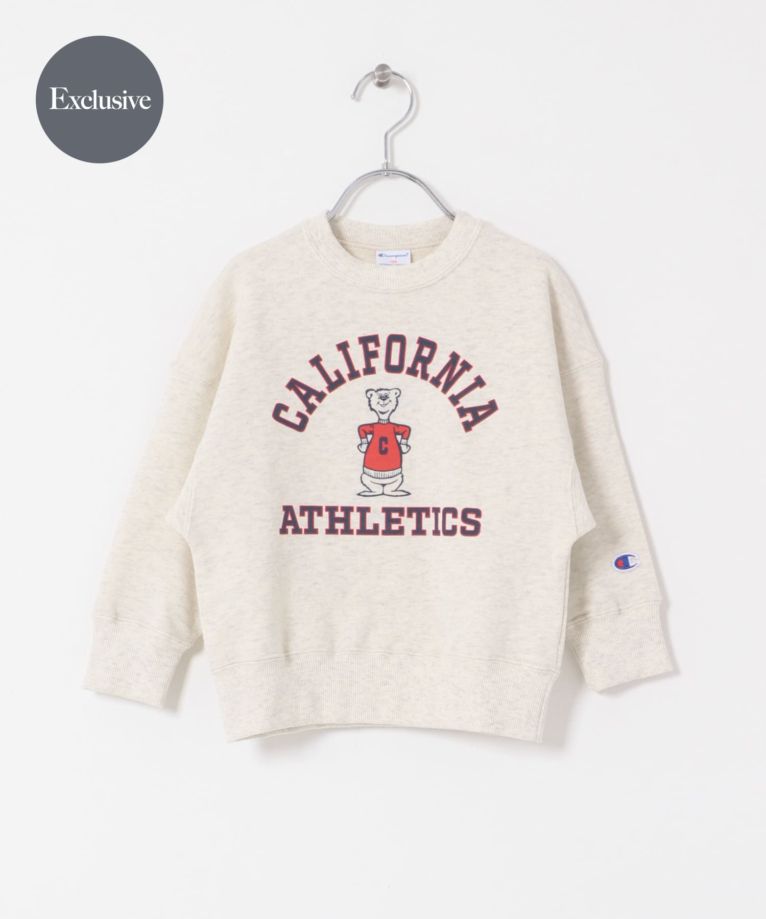 『別注』Champion×DOORS　アニマルスウェット(KIDS) OATMEAL 105