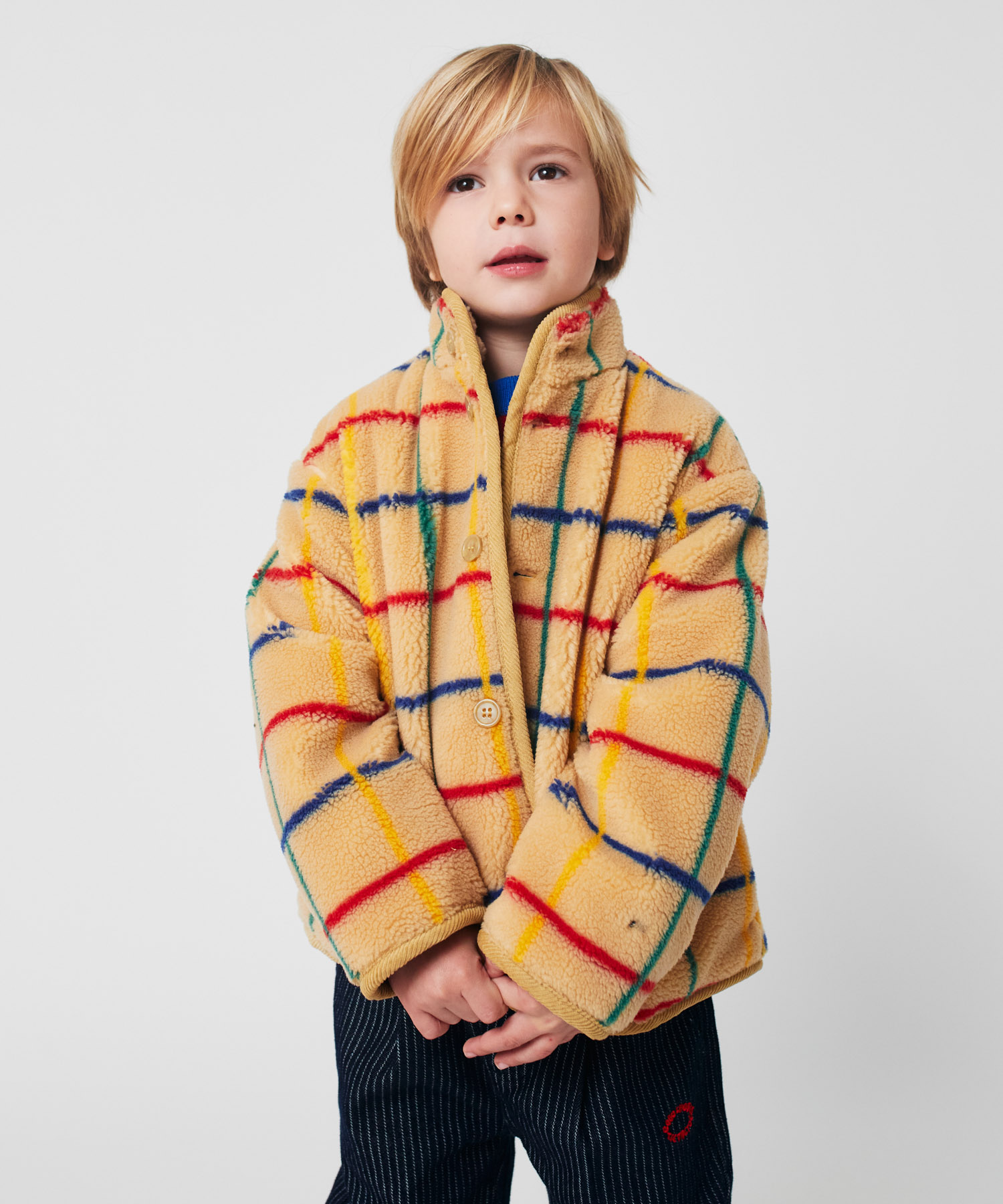 BOBO CHOSES　Color stripes jacket(KIDS) CHECK 4-5y