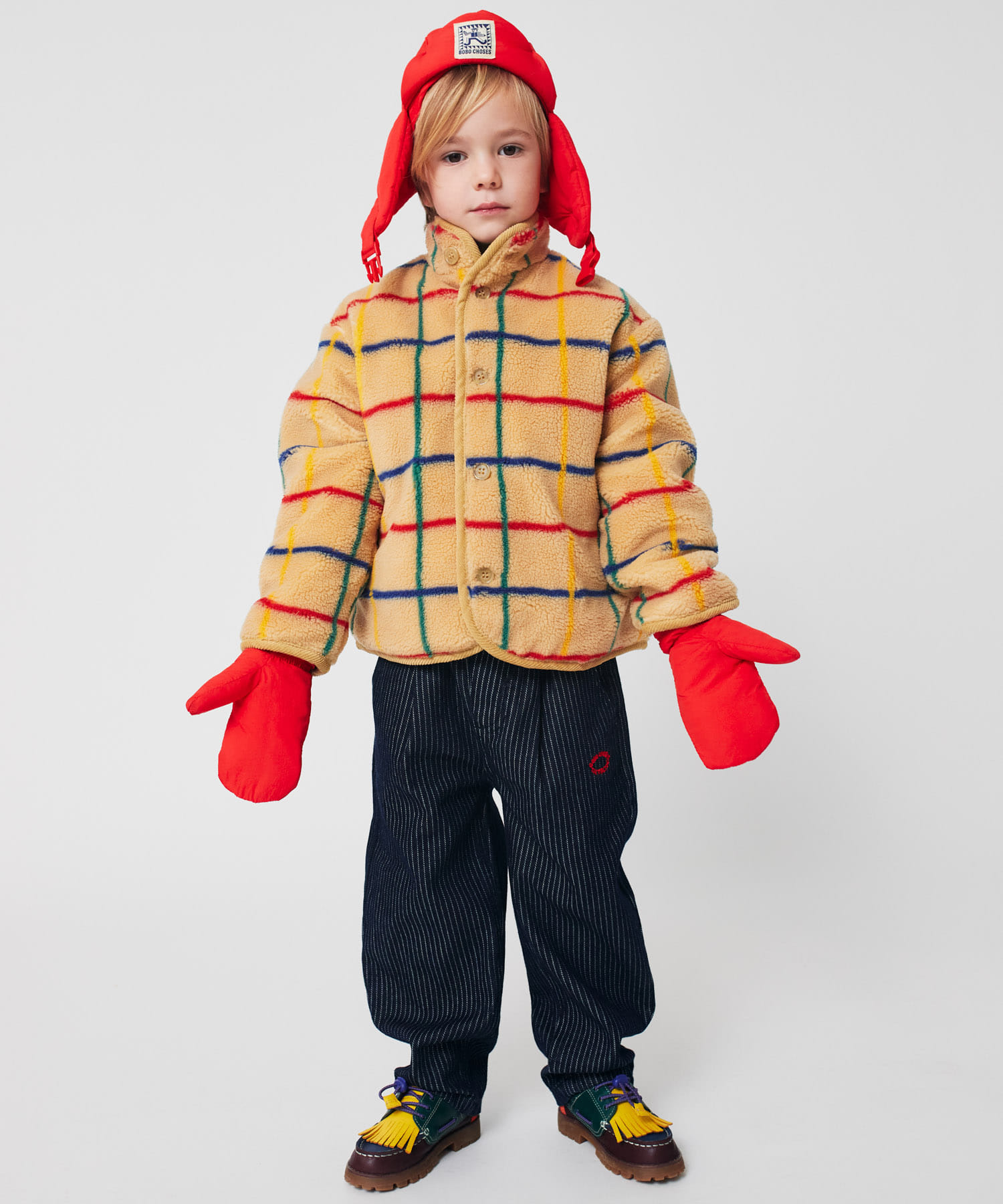 BOBO CHOSES　Color stripes jacket(KIDS) CHECK 4-5y