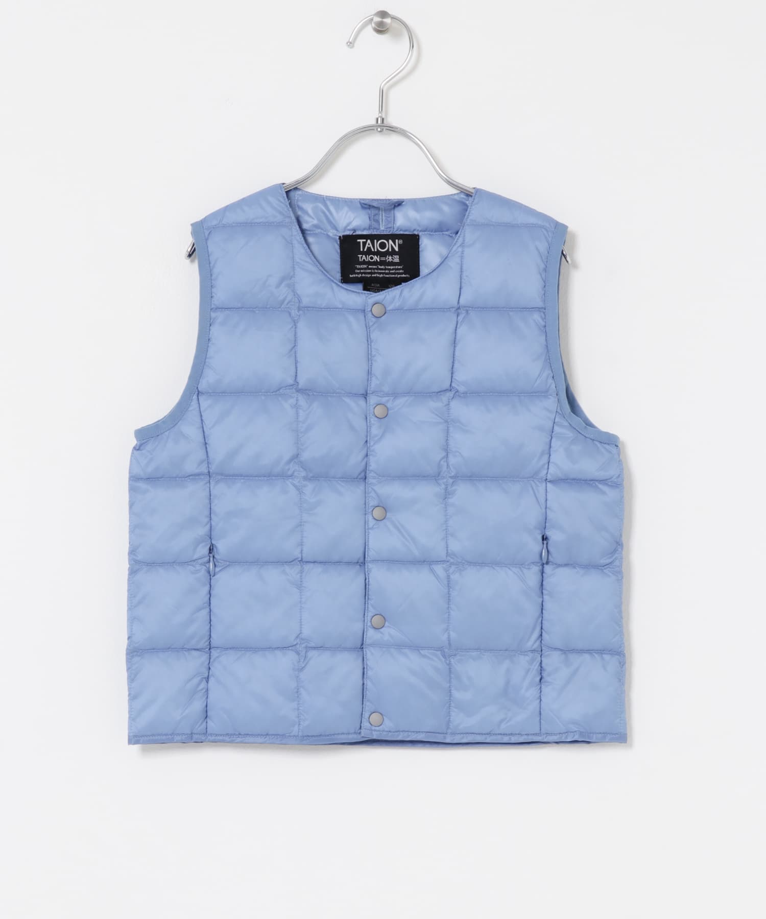 TAION　CREWNECK BUTTON DOWN VEST(KIDS) DG.BLUE 120