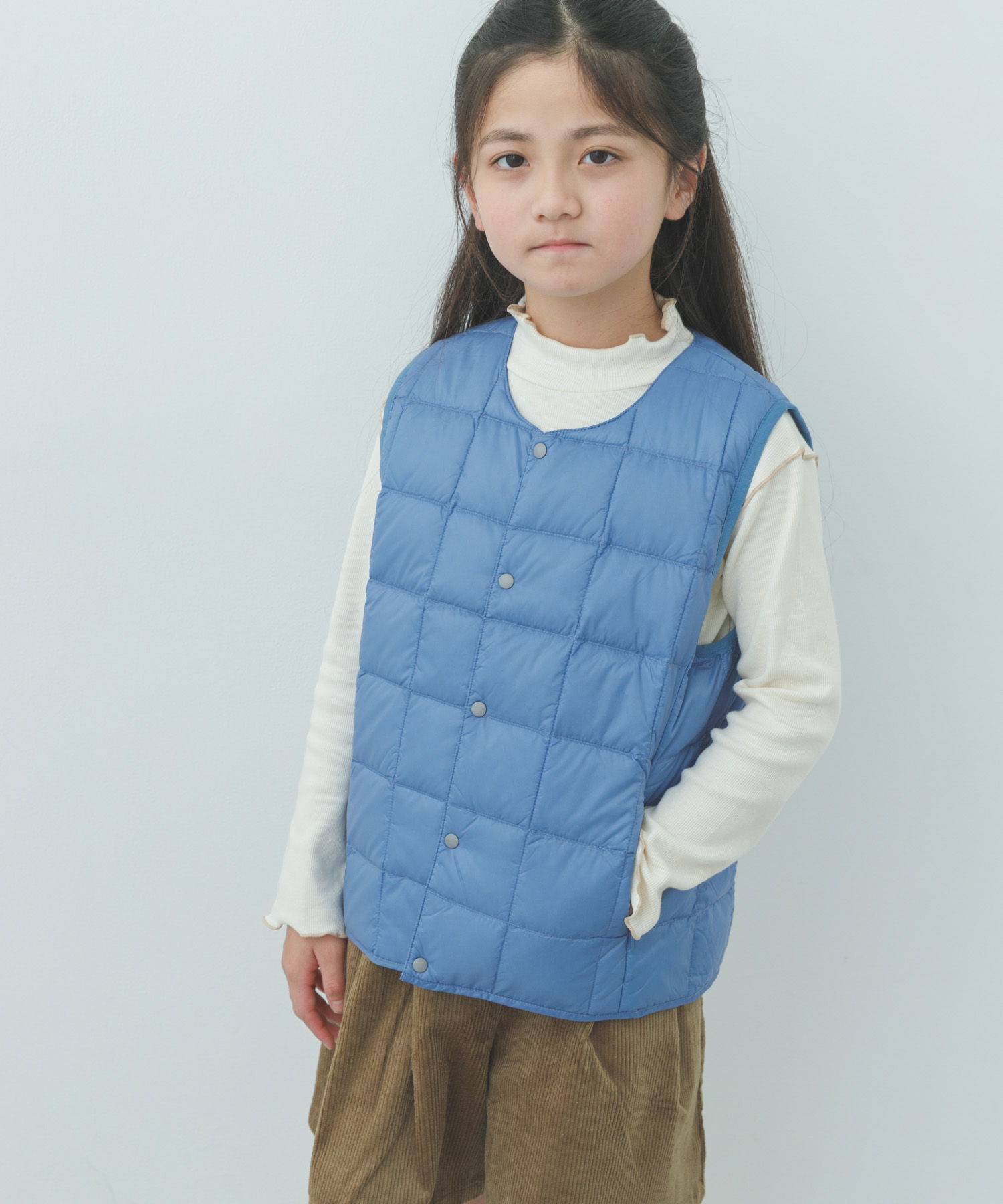 TAION　CREWNECK BUTTON DOWN VEST(KIDS)
