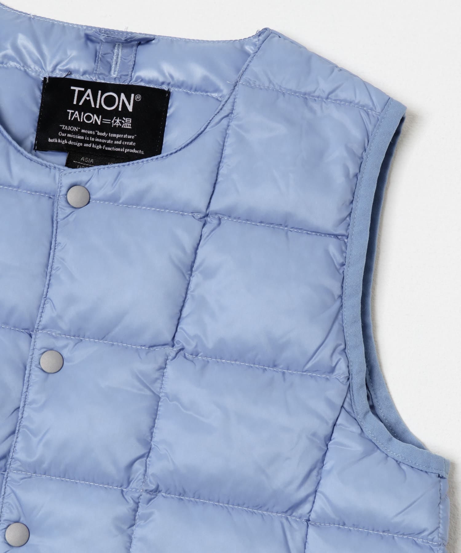 TAION　CREWNECK BUTTON DOWN VEST(KIDS) DG.BLUE 120