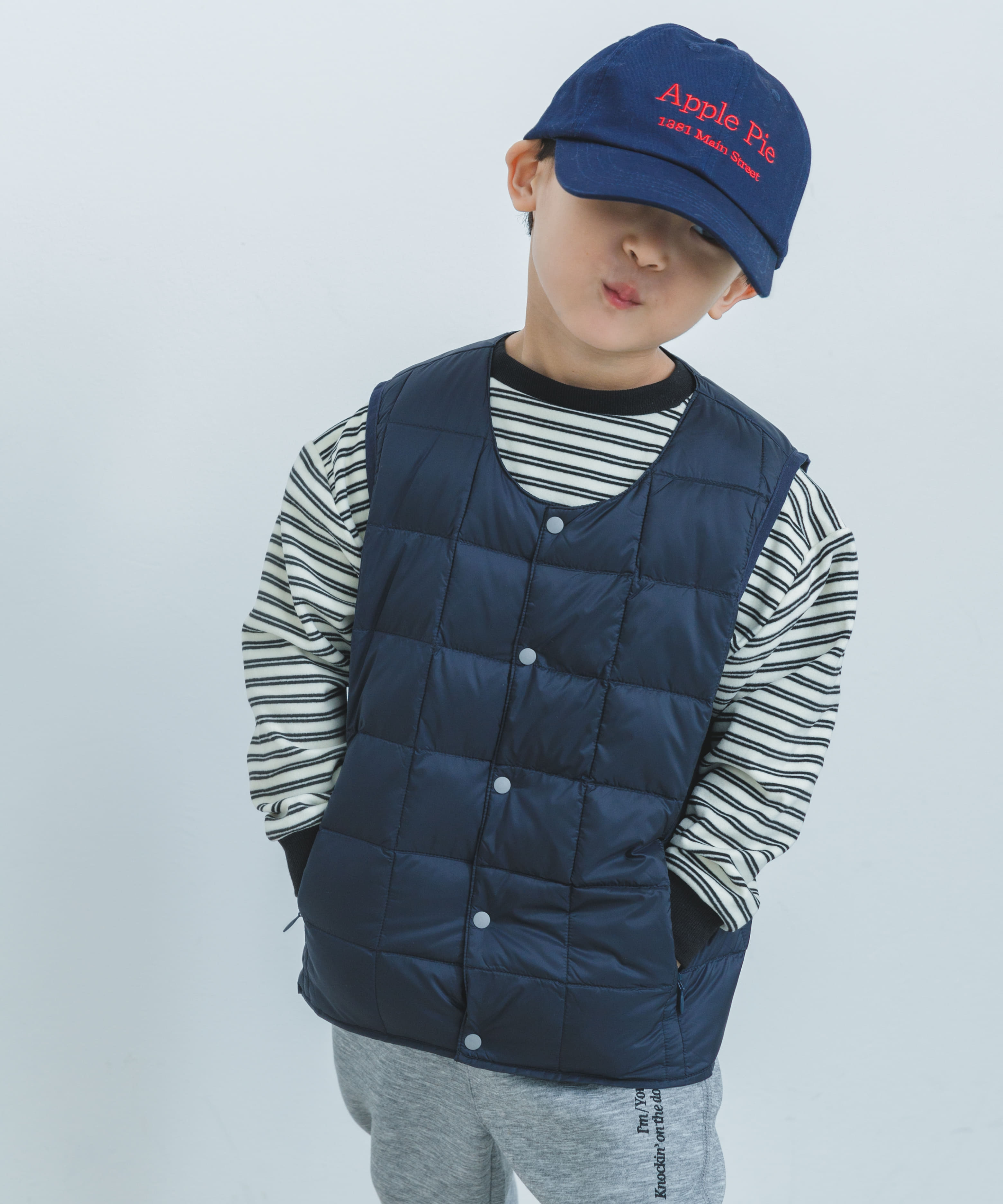 TAION　CREWNECK BUTTON DOWN VEST(KIDS)