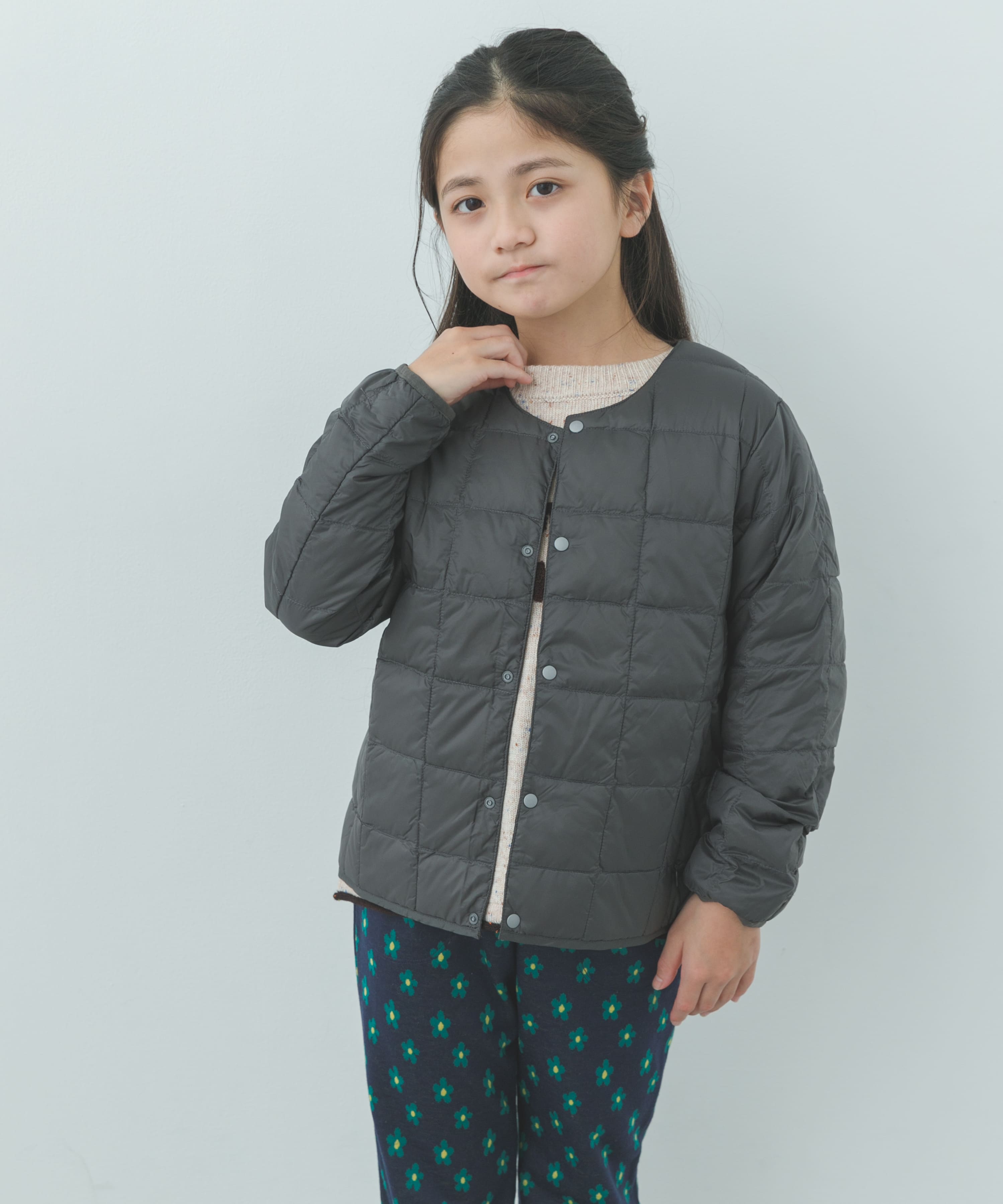 TAION　CREW NECK BUTTON DOWN JACKET(KIDS)