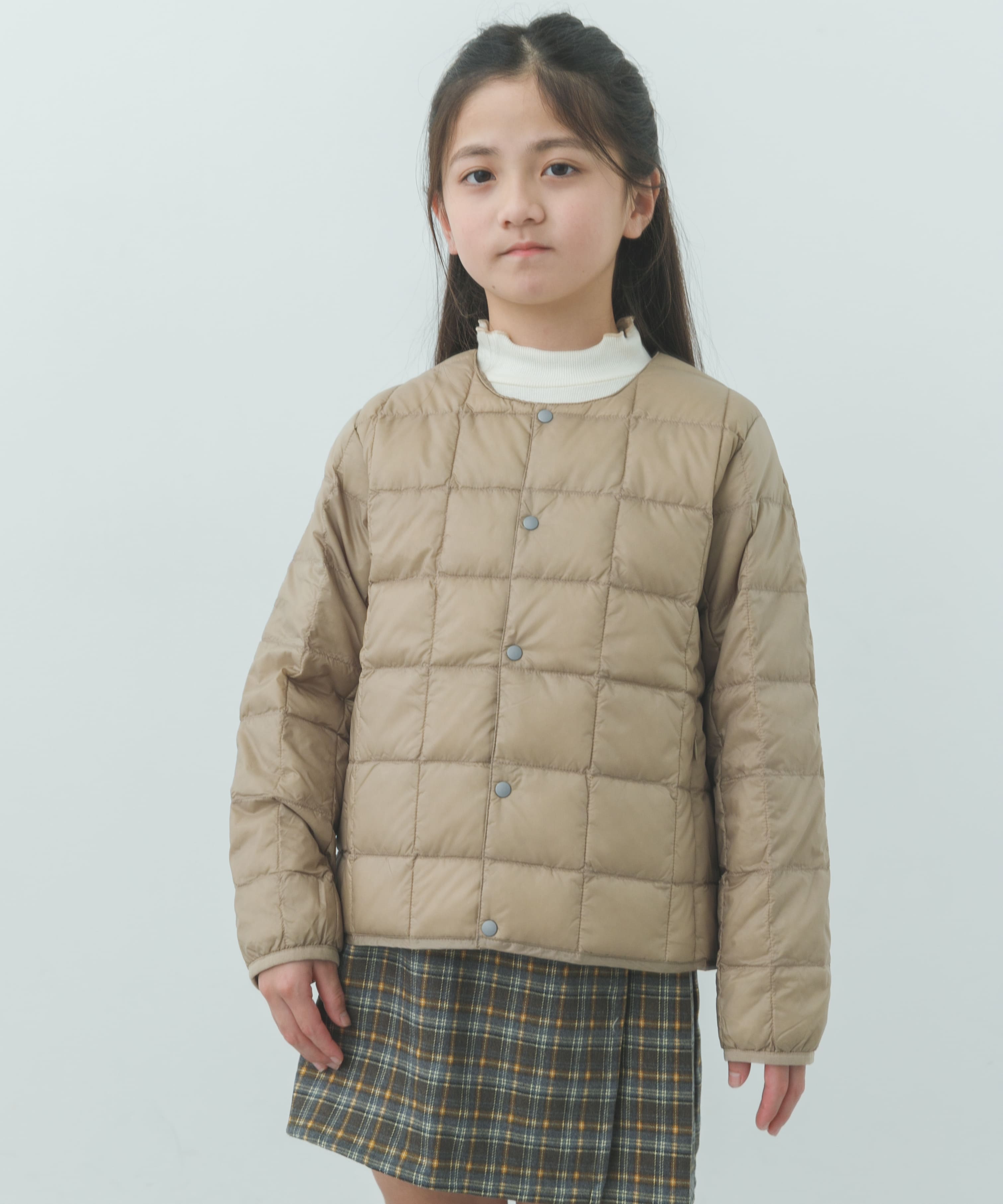 TAION　CREW NECK BUTTON DOWN JACKET(KIDS)