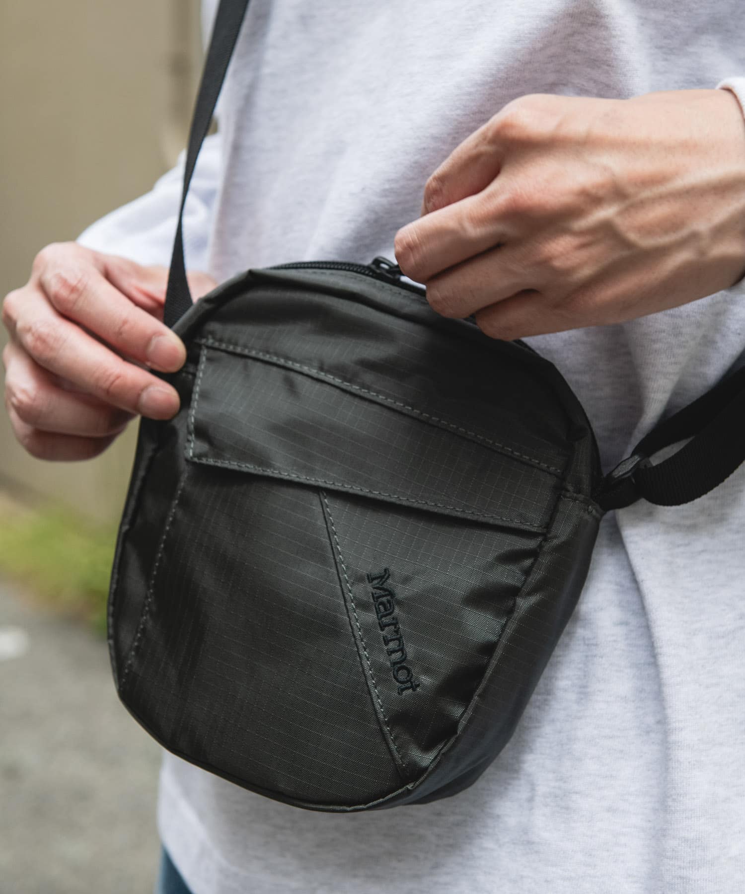 『別注』Marmot×DOORS　Ripstop Shoulder Bag CHARCOAL one