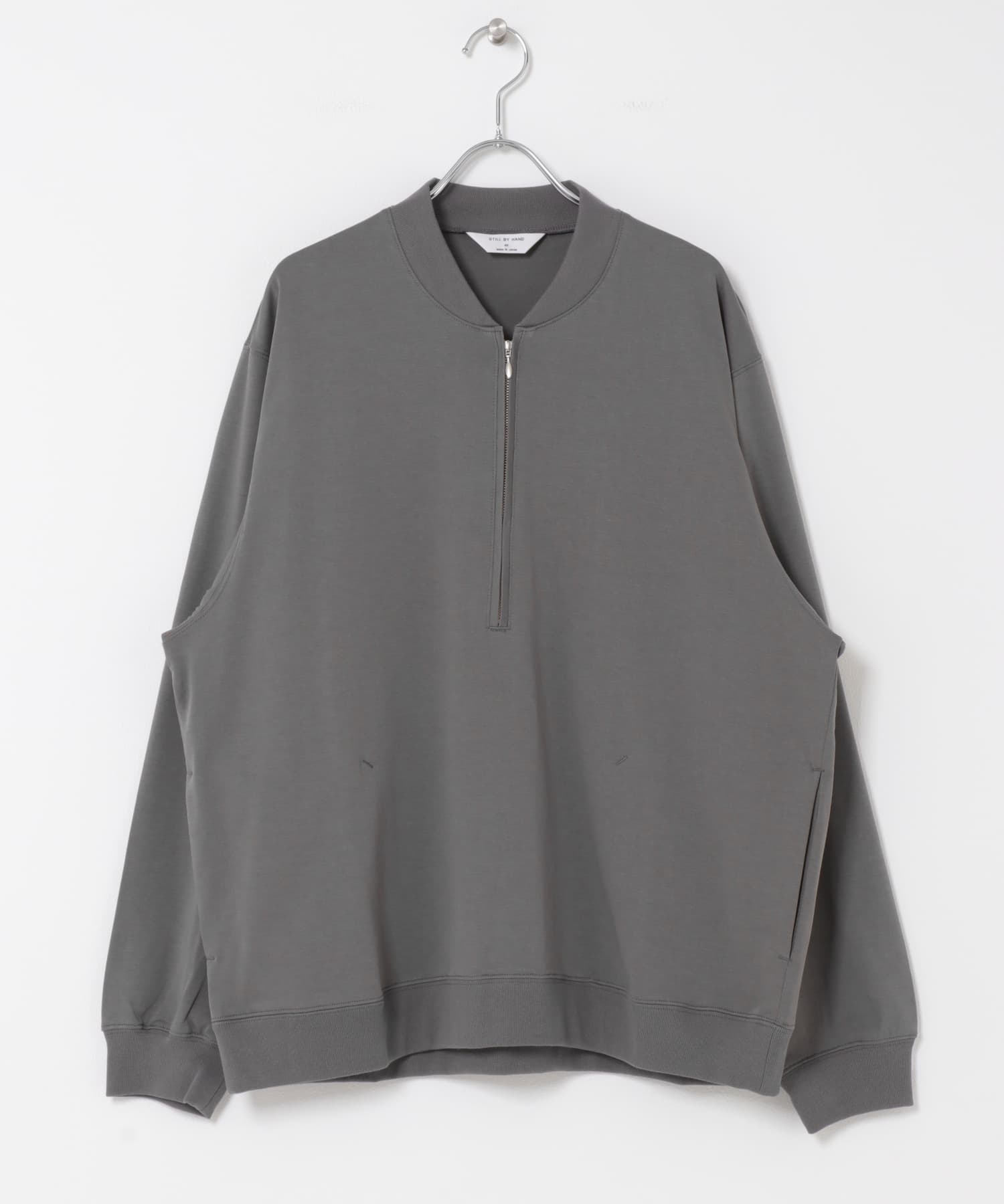STILL BY HAND　Zip up cotton jumper SLATE GREY 46
