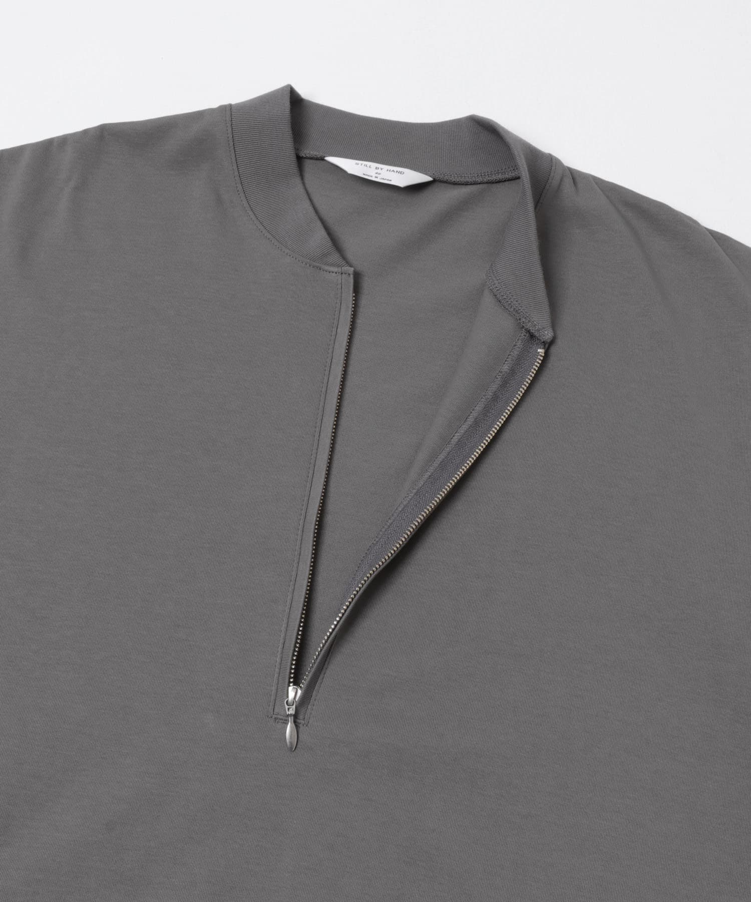 STILL BY HAND　Zip up cotton jumper SLATE GREY 46