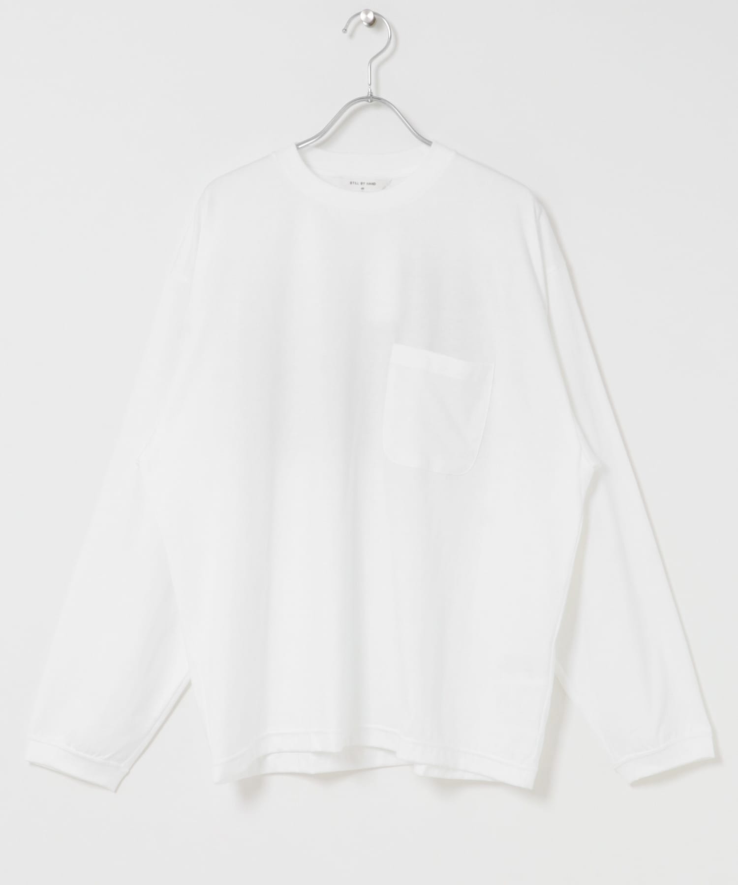 STILL BY HAND　Printed long sleeve WHITE 46