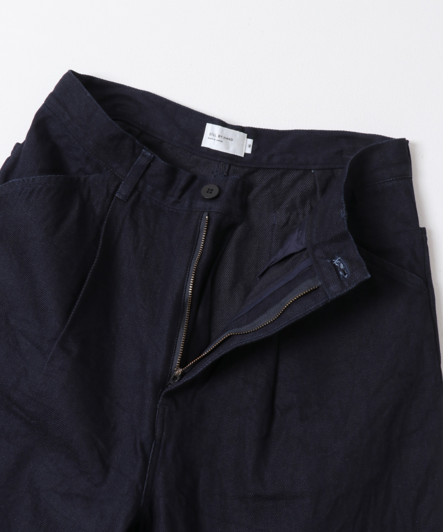 STILL BY HAND　12oz denim 1 tuck pants DARK NAVY 44