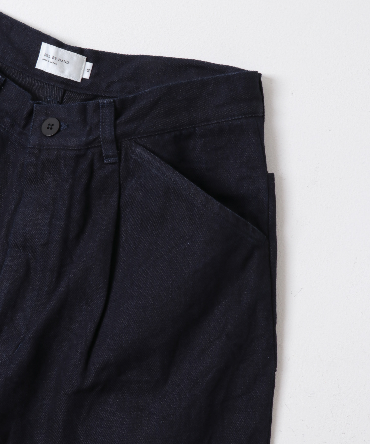 STILL BY HAND　12oz denim 1 tuck pants DARK NAVY 44