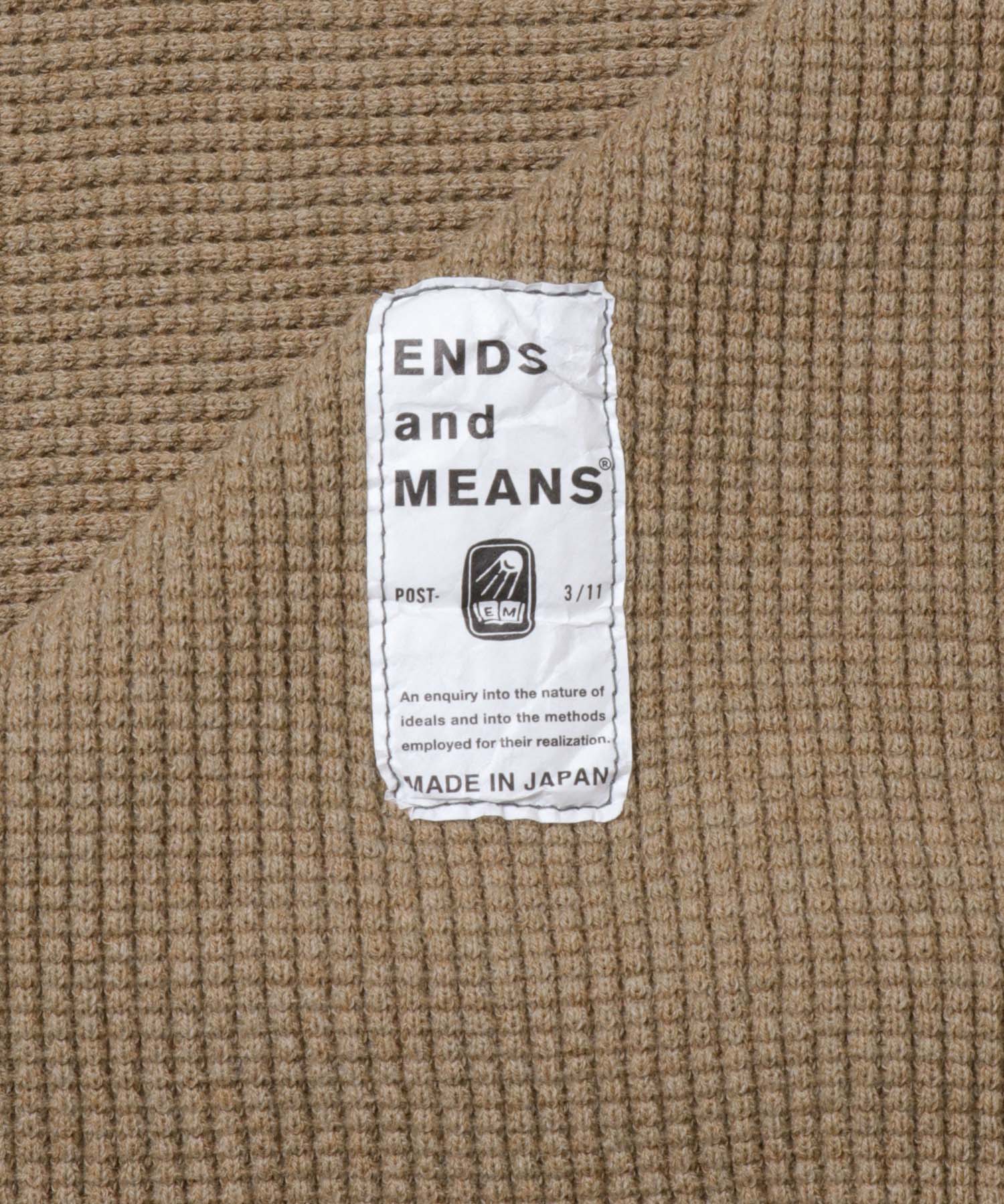 ENDS and MEANS　Waffle Thermal Long-Sleeve Brown M