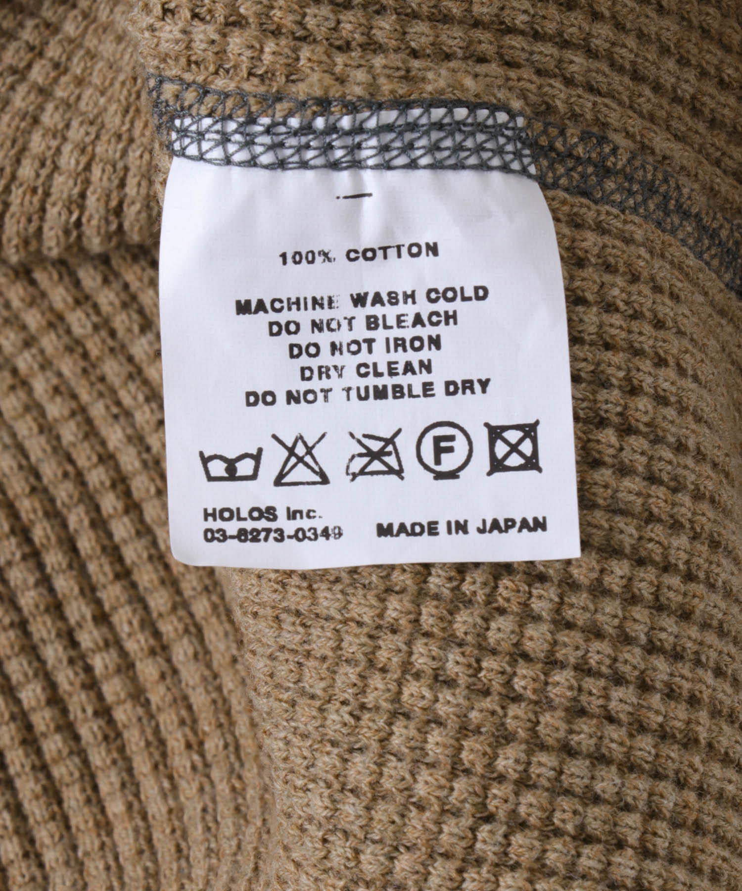 ENDS and MEANS　Waffle Thermal Long-Sleeve Brown M