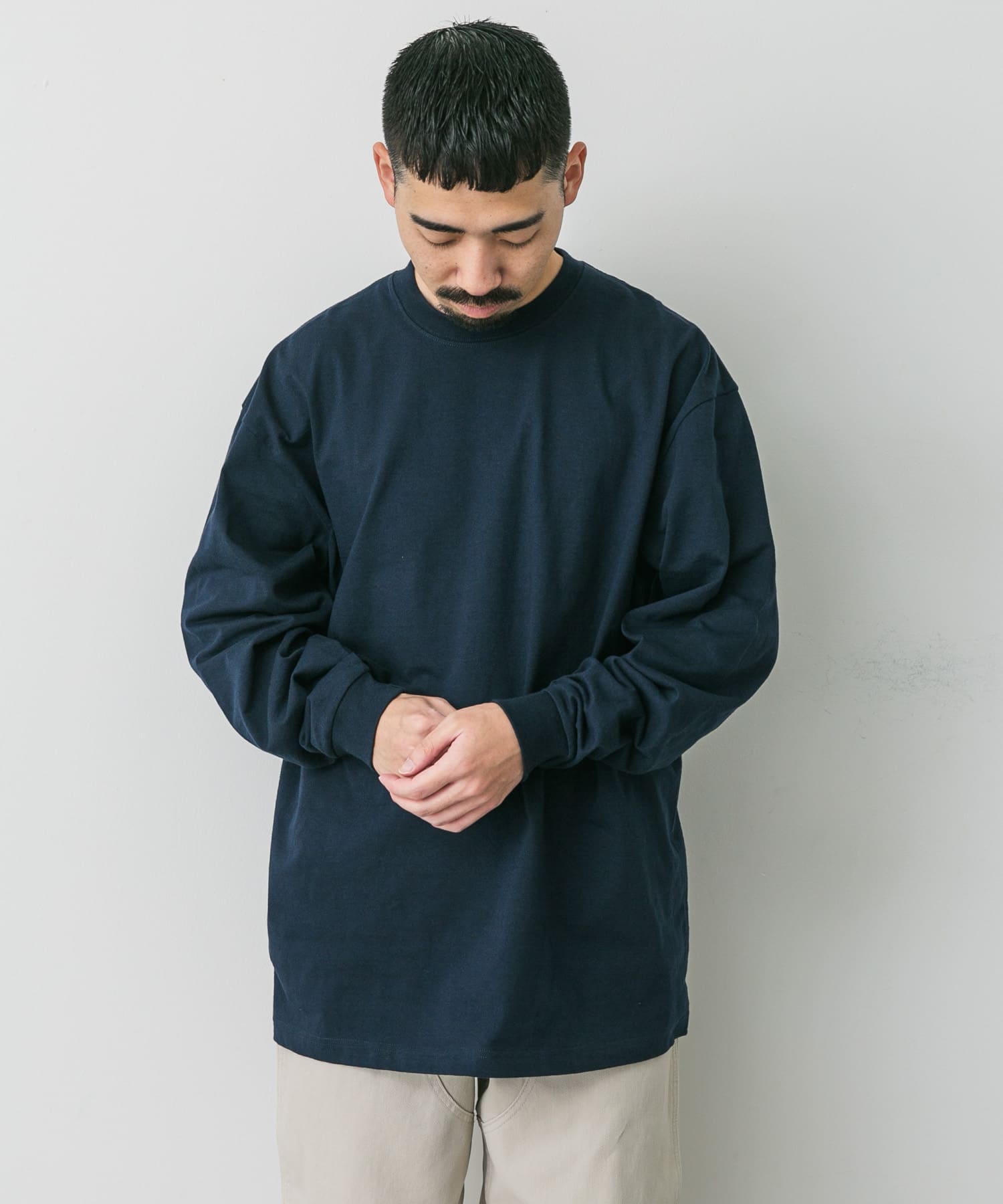 『別注』HANES×DOORS　BEEFY-T DOORS FIT LONG-SLEEVE ネイビー M