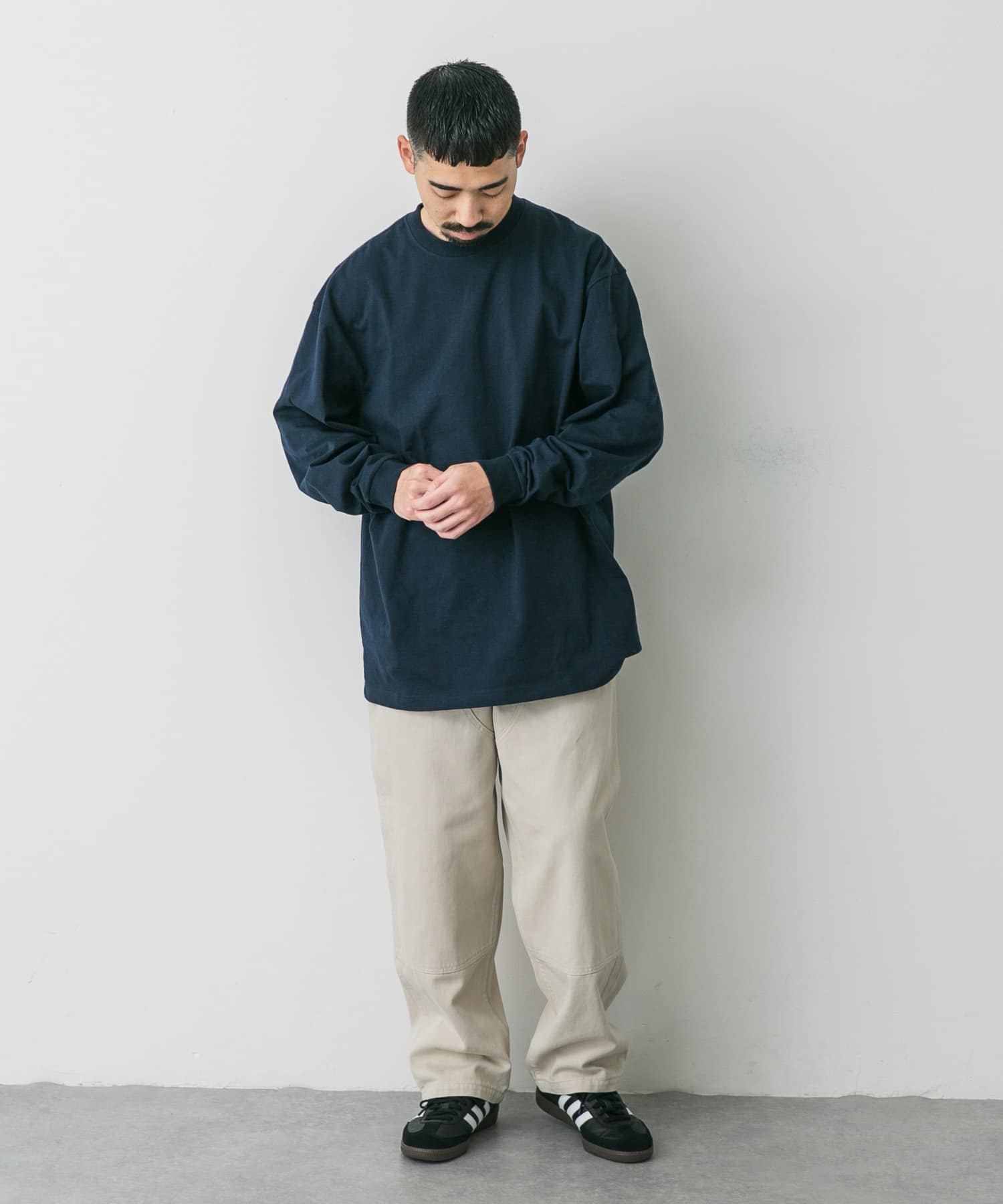 『別注』HANES×DOORS　BEEFY-T DOORS FIT LONG-SLEEVE ネイビー M