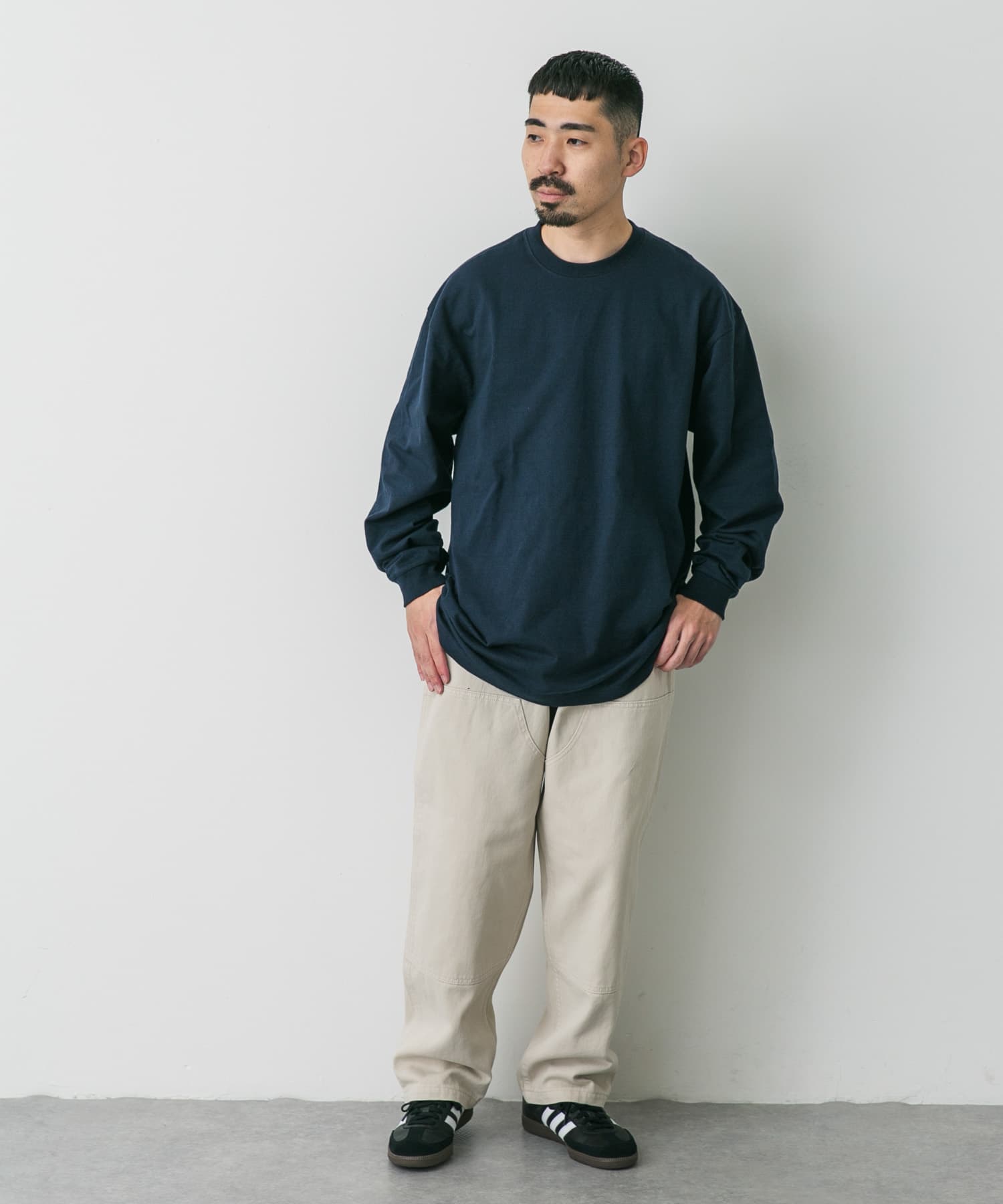 『別注』HANES×DOORS　BEEFY-T DOORS FIT LONG-SLEEVE ネイビー M