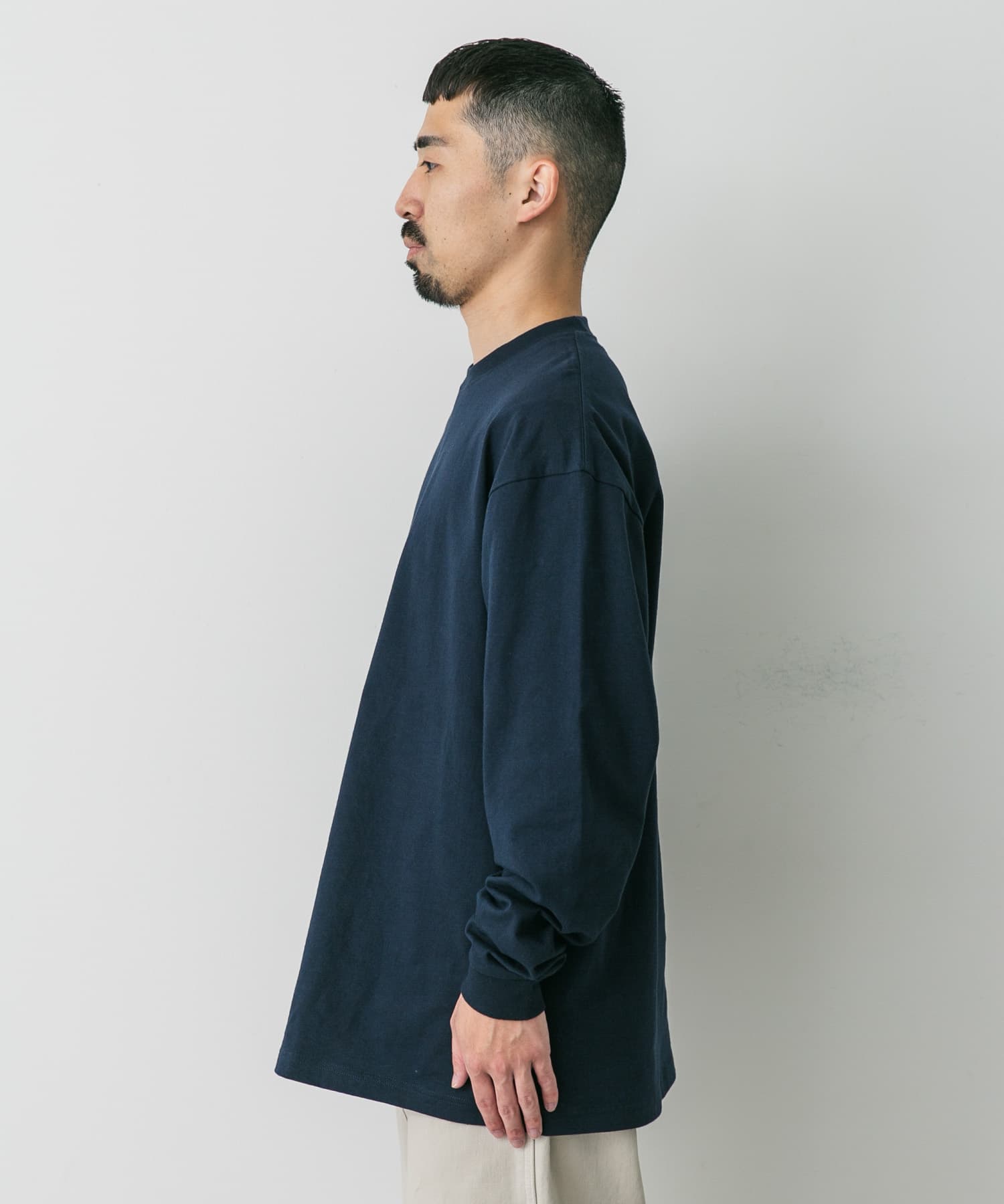 『別注』HANES×DOORS　BEEFY-T DOORS FIT LONG-SLEEVE ネイビー M