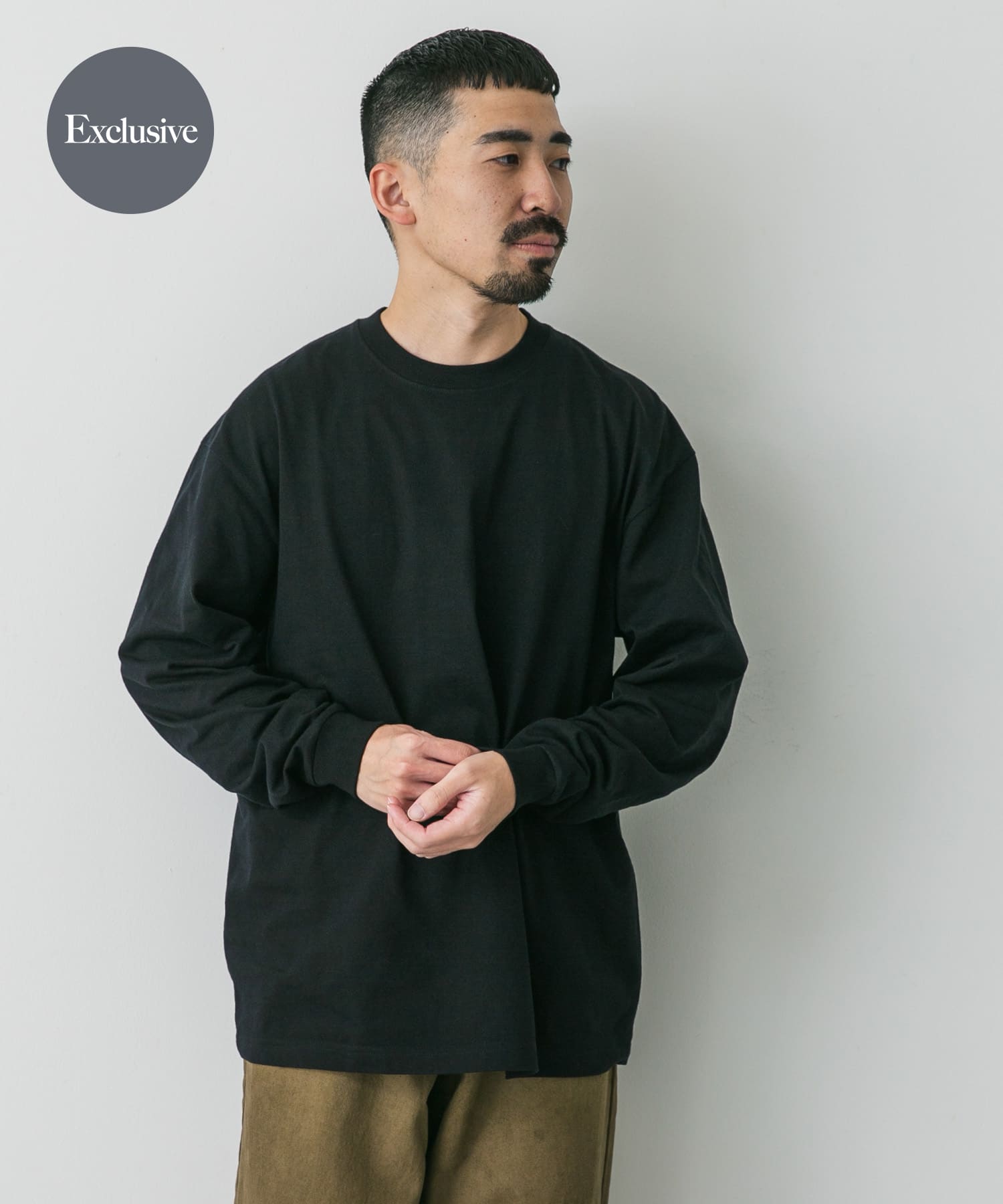 『別注』HANES×DOORS　BEEFY-T DOORS FIT LONG-SLEEVE ブラック M