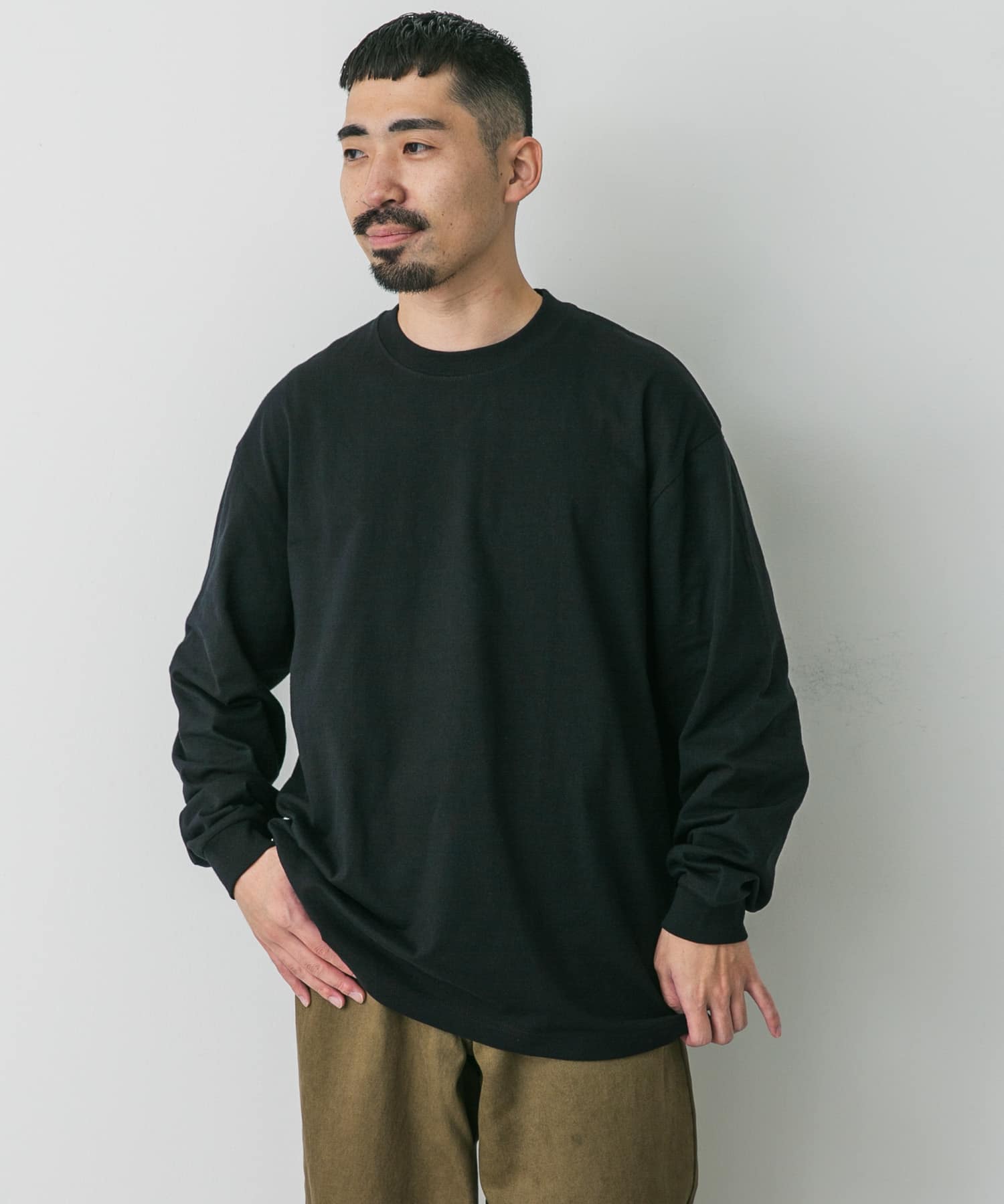 『別注』HANES×DOORS　BEEFY-T DOORS FIT LONG-SLEEVE ブラック M
