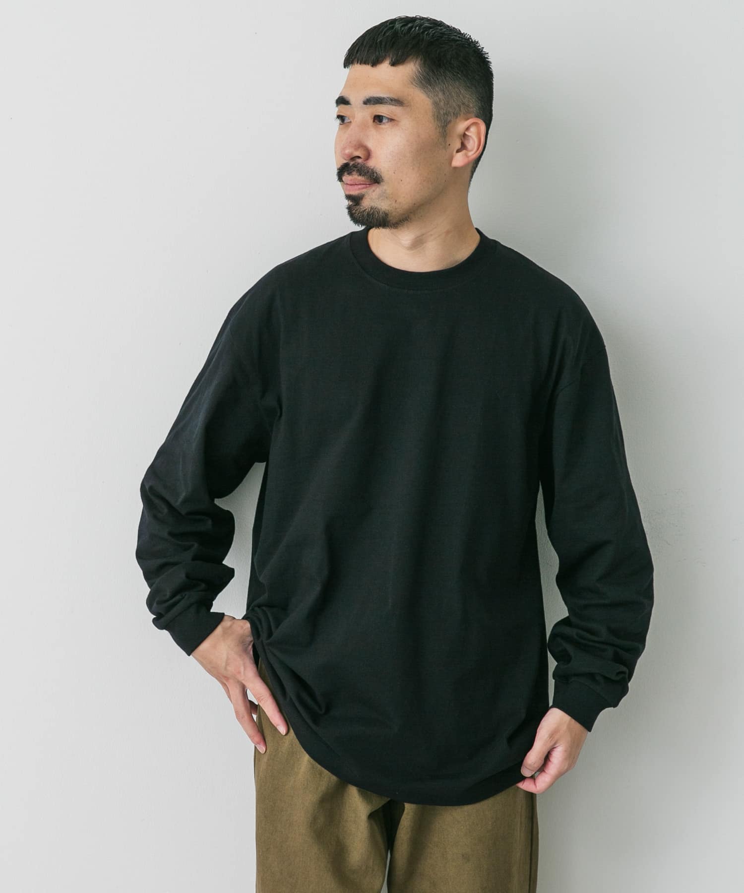 『別注』HANES×DOORS　BEEFY-T DOORS FIT LONG-SLEEVE ブラック M