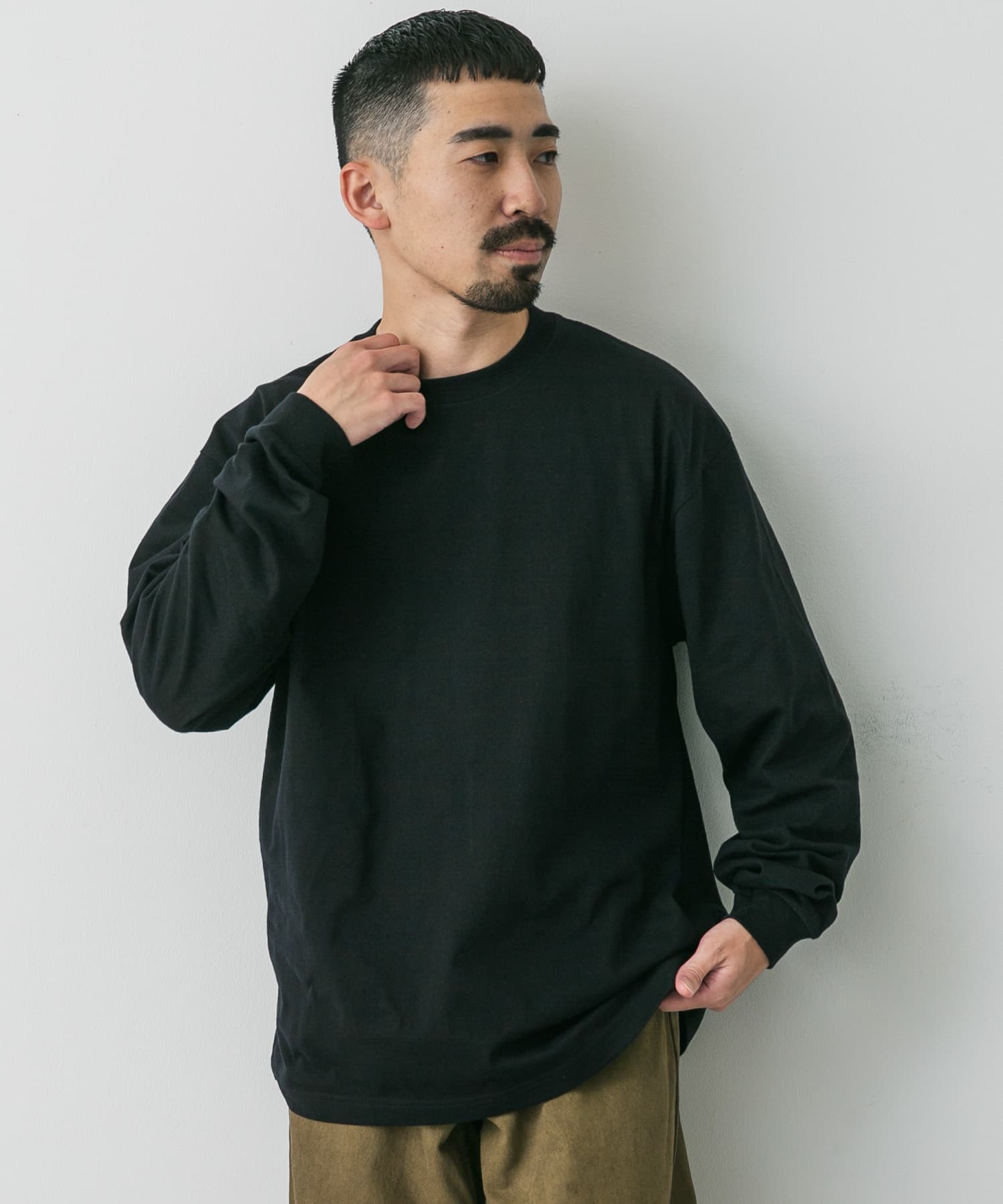 『別注』HANES×DOORS　BEEFY-T DOORS FIT LONG-SLEEVE ブラック M
