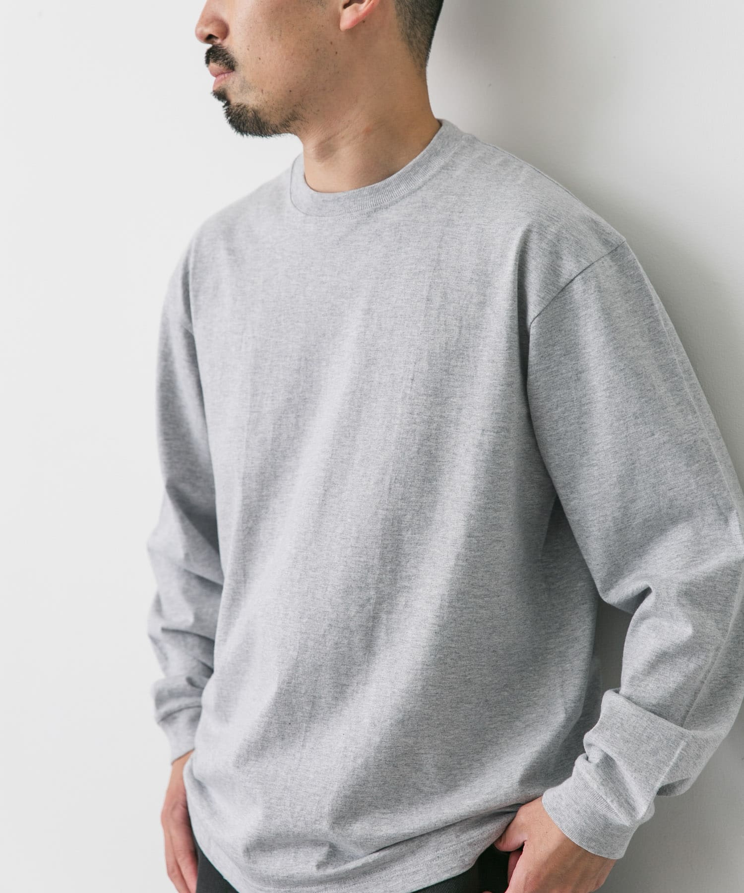 『別注』HANES×DOORS　BEEFY-T DOORS FIT LONG-SLEEVE グレー M