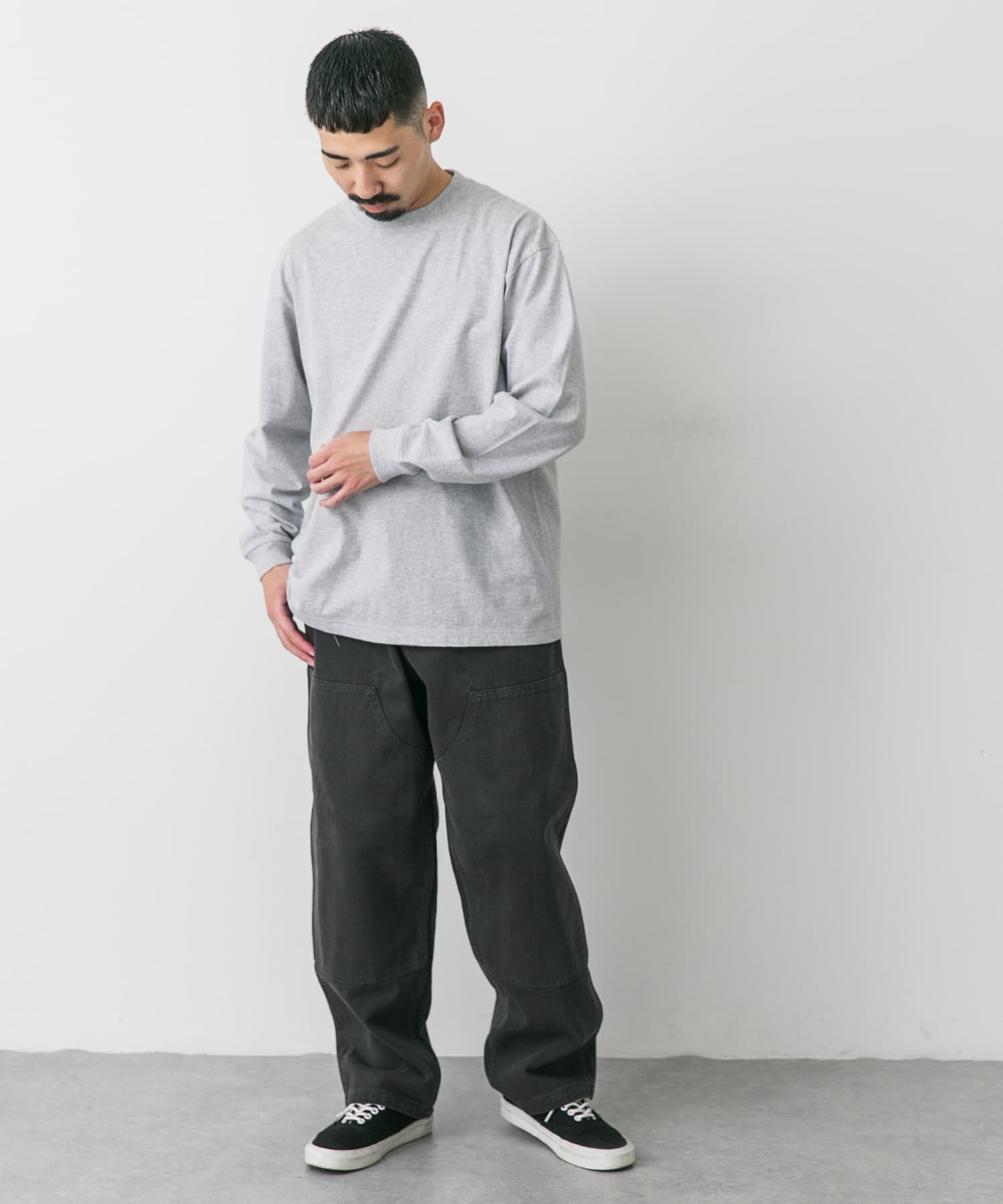 『別注』HANES×DOORS　BEEFY-T DOORS FIT LONG-SLEEVE グレー M