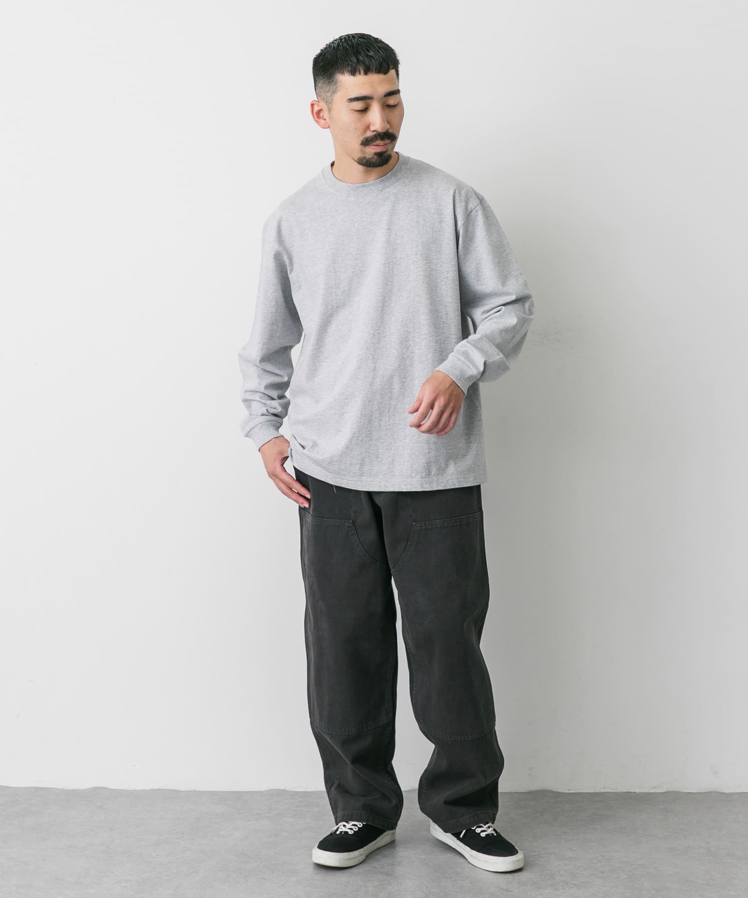 『別注』HANES×DOORS　BEEFY-T DOORS FIT LONG-SLEEVE グレー M