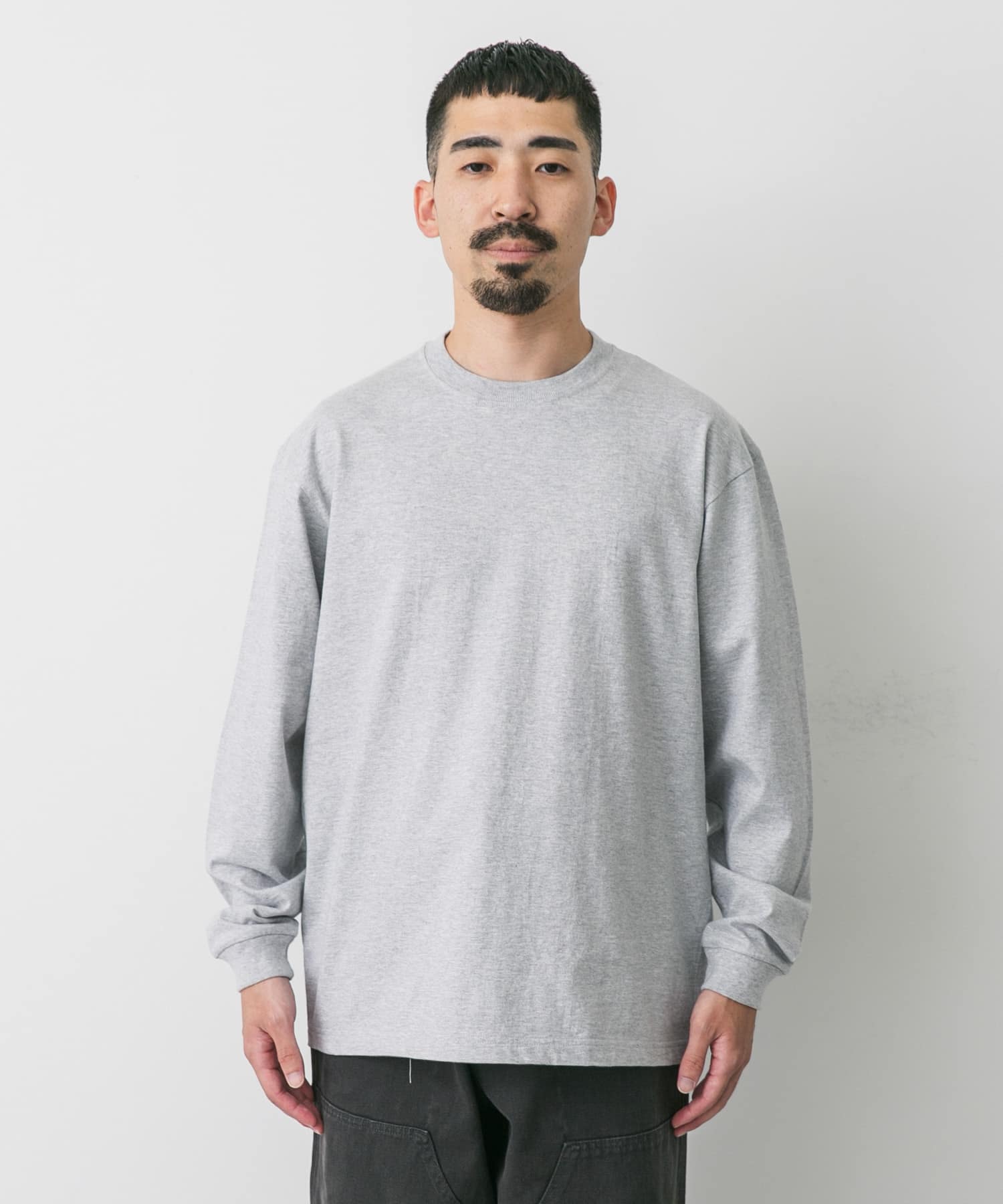 『別注』HANES×DOORS　BEEFY-T DOORS FIT LONG-SLEEVE グレー M