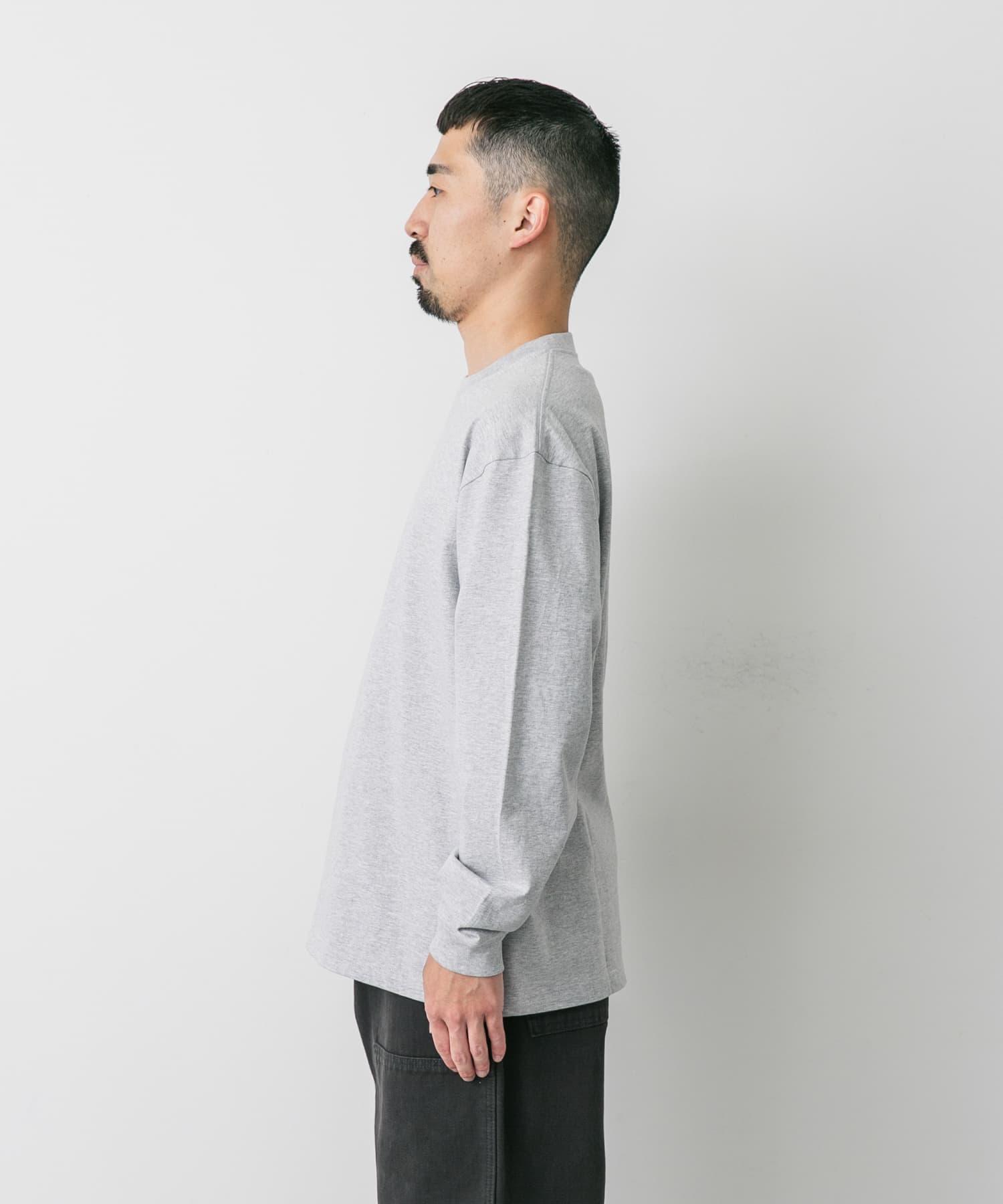 『別注』HANES×DOORS　BEEFY-T DOORS FIT LONG-SLEEVE グレー M