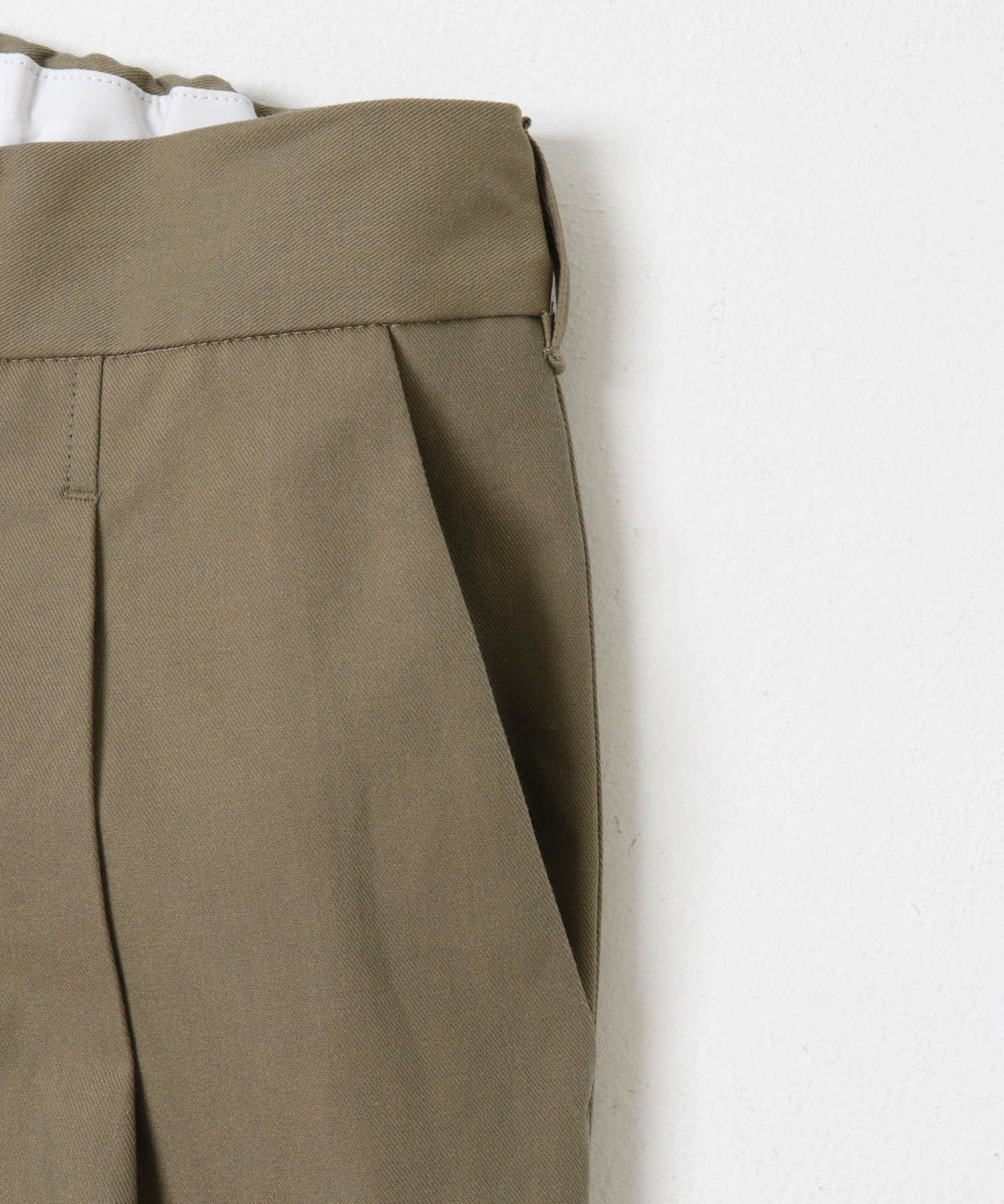 STILL BY HAND　Deep tuck pressed pants OLIVE 44