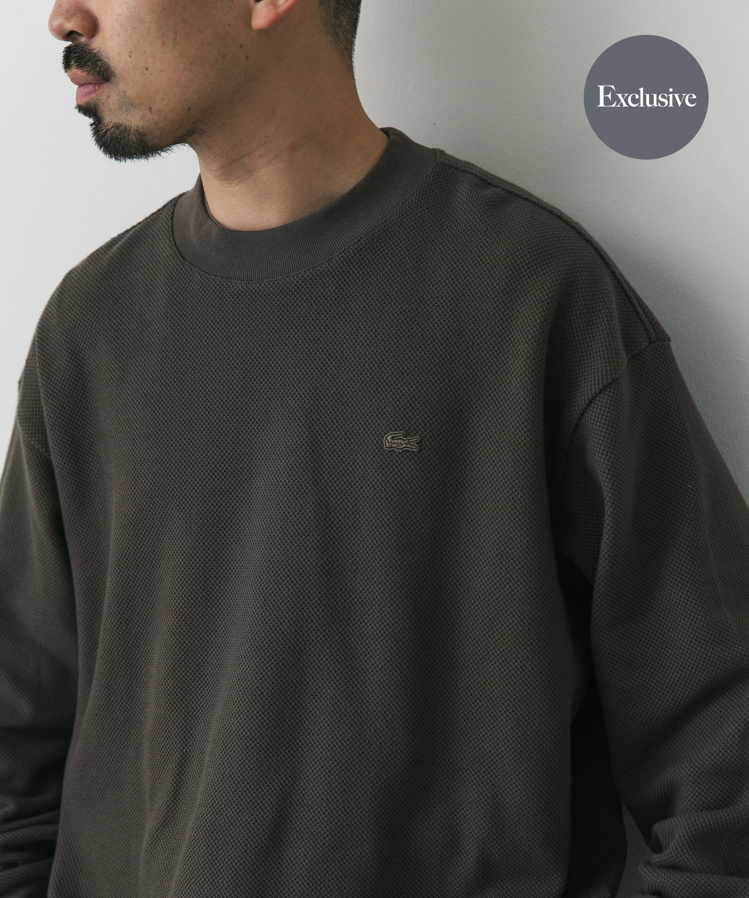 『別注』LACOSTE×DOORS　thick pique mock long-sleeve