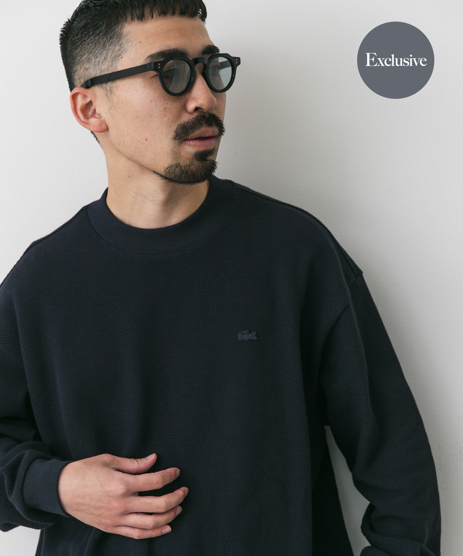 『別注』LACOSTE×DOORS thick pique mock long-sleeve