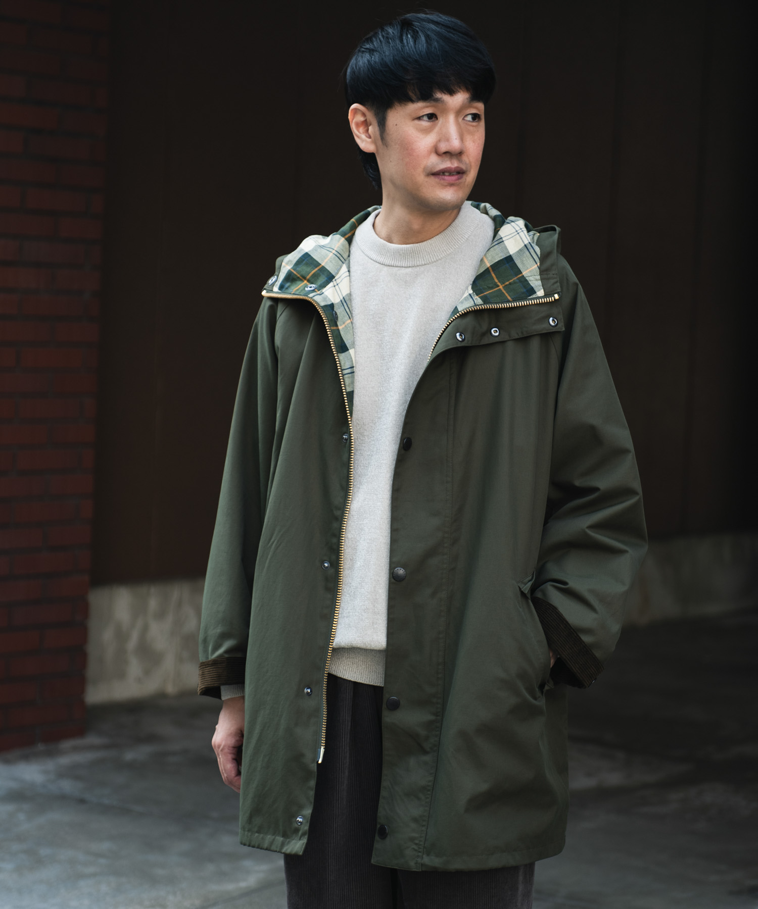 『別注』Barbour　HOODED COAT SAGE 38