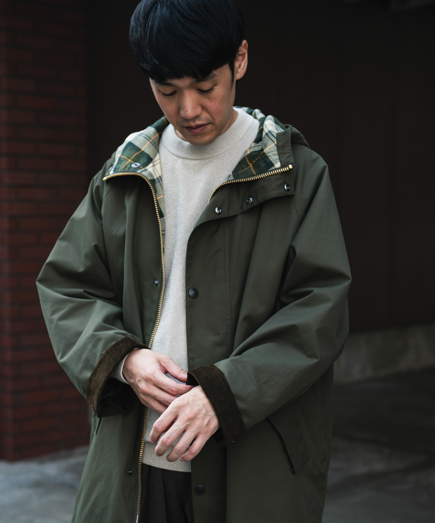 『別注』Barbour　HOODED COAT SAGE 38
