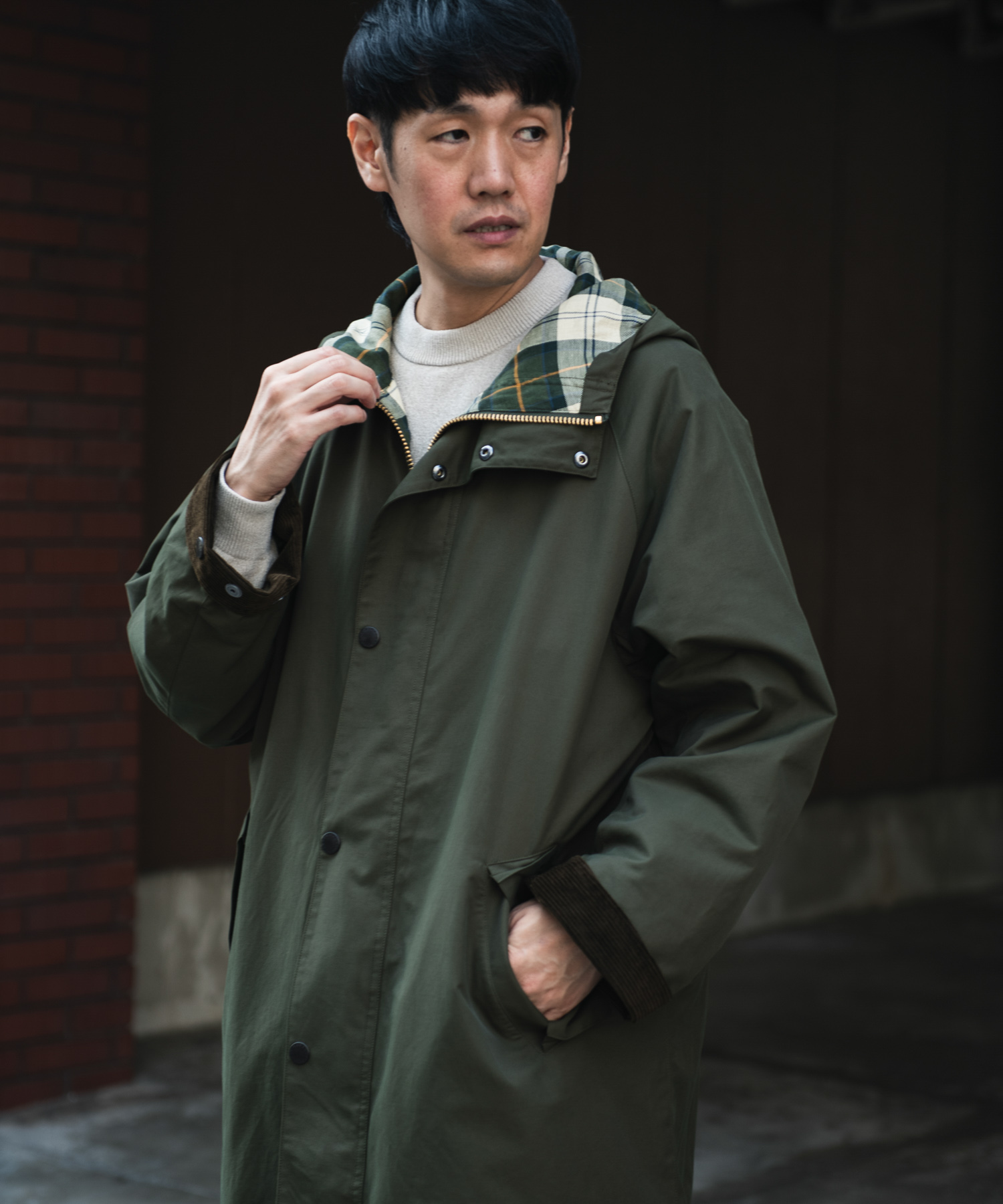 『別注』Barbour　HOODED COAT SAGE 38